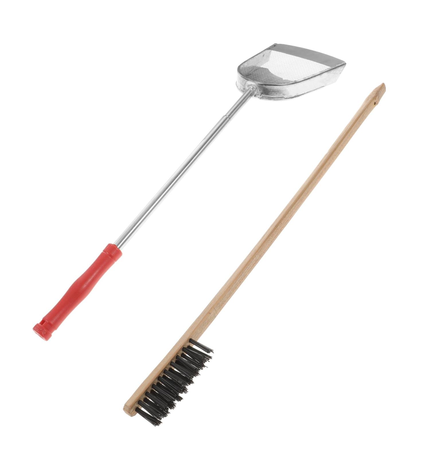 Housoutil 2pcs Set Cage Birds and Wooden Accessory Supplies Shovel Steel Long Parrot for Cleaning Brush Pet 7x9cm Assorted Color - Buy Online on SooperMarket.com