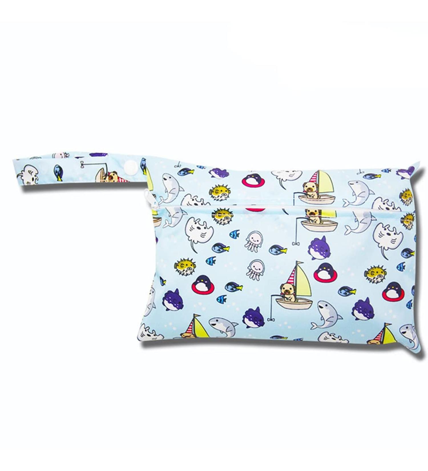 Egurs Wetbag Waterproof Reusable Diaper Bag - Marine Life Nappy Bag (22x15cm) | Shop Eco-Friendly Solutions - Buy Online on SooperMarket.com