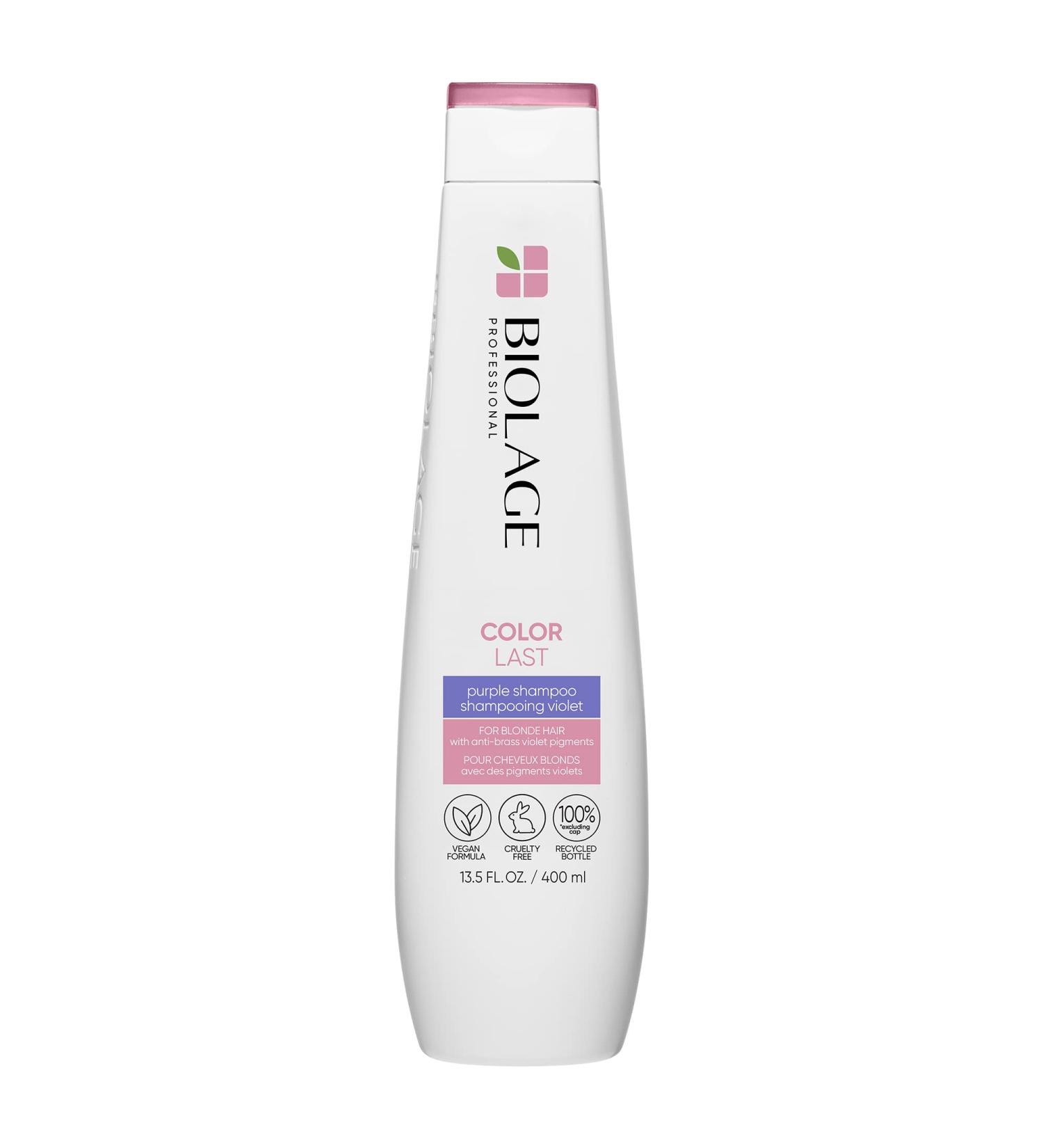 Matrix Biolage Color Last Purple Shampoo - Neutralize Brass & Yellow Tones - Fig & Orchid Formula - Paraben-Free - For Color Treated Hair - Vegan - Cruelty Free - 13.5 Fl Oz - Buy Online on SooperMarket.com