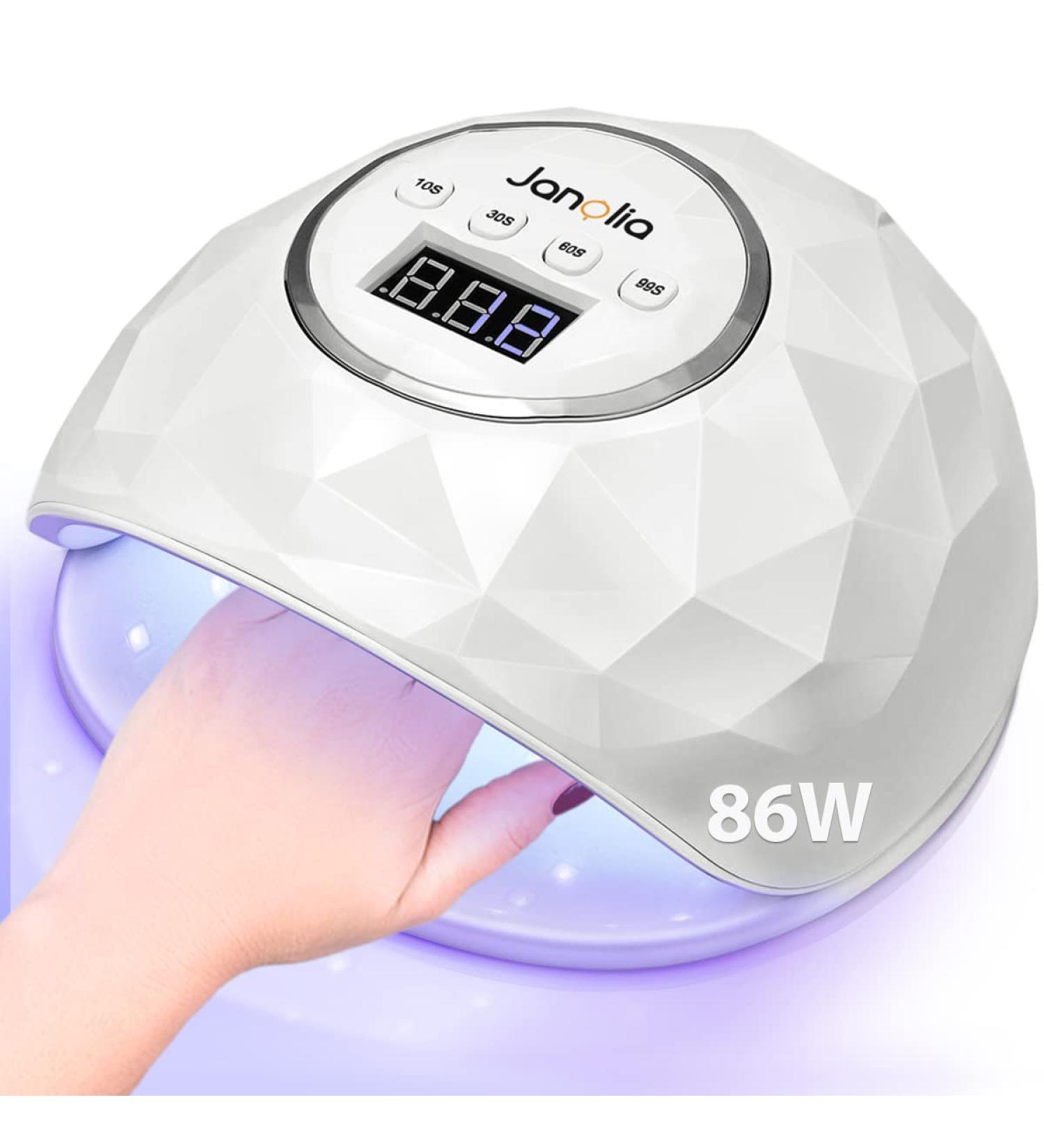 Janolia 86W UV LED Nail Dryer Lamp - Professional Gel Nail & Toenail Lamp with Sensor & LCD Display - 4 Timer Settings for Perfect Nail Design - Buy Online on SooperMarket.com