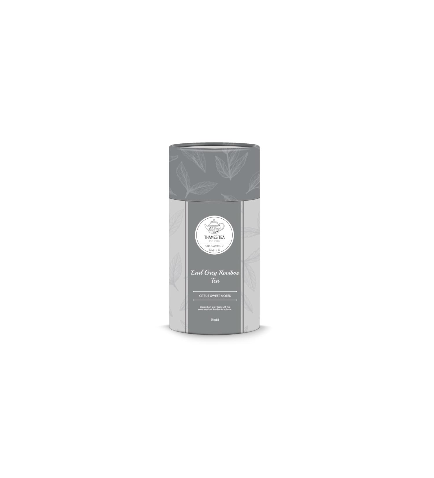 Thames Tea Tubebox - Premium Flavoured Loose Leaf Fruit & Herbal Tea for a Luxury British Tea Experience (Earl Grey Rooibos) - Buy Online on SooperMarket.com