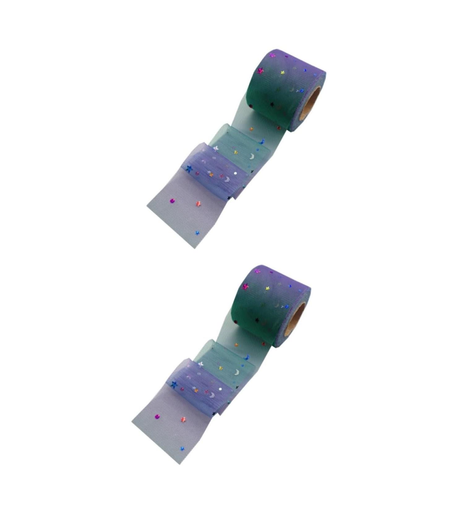 Hemoton 2pcs Lace Fabric Lace Trim Tulle Ribbon Sheer Ribbon Tutu Ribbon Gauze Ribbon Skirt Spool Purplex2pcs 6x6x6cmx2pcs - Buy Online on SooperMarket.com