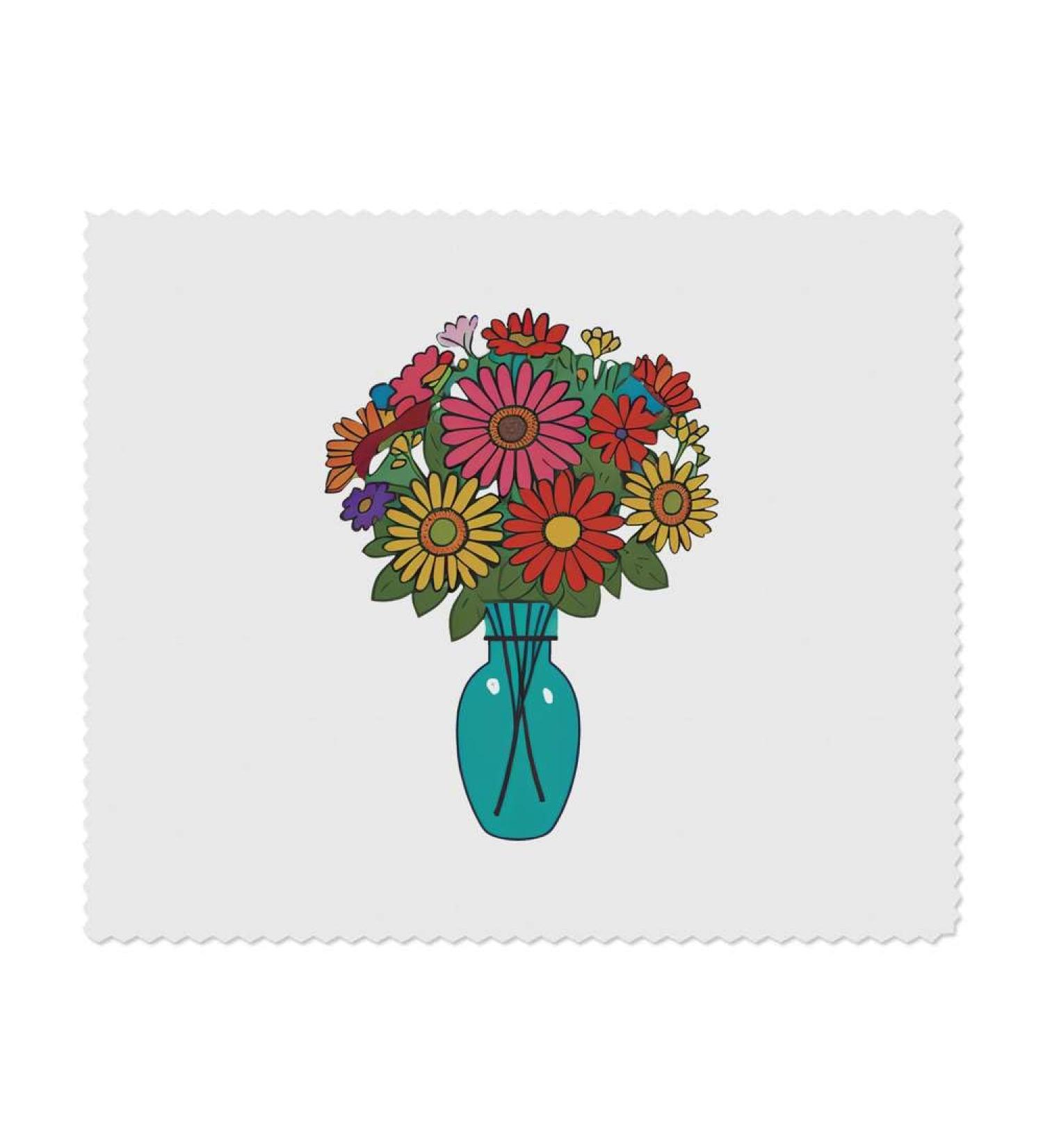Shop 2 x Microfiber Cleaning Cloths - Vase of Flowers Design | Eco-Friendly & Durable | International Shipping Available - Buy Online on SooperMarket.com