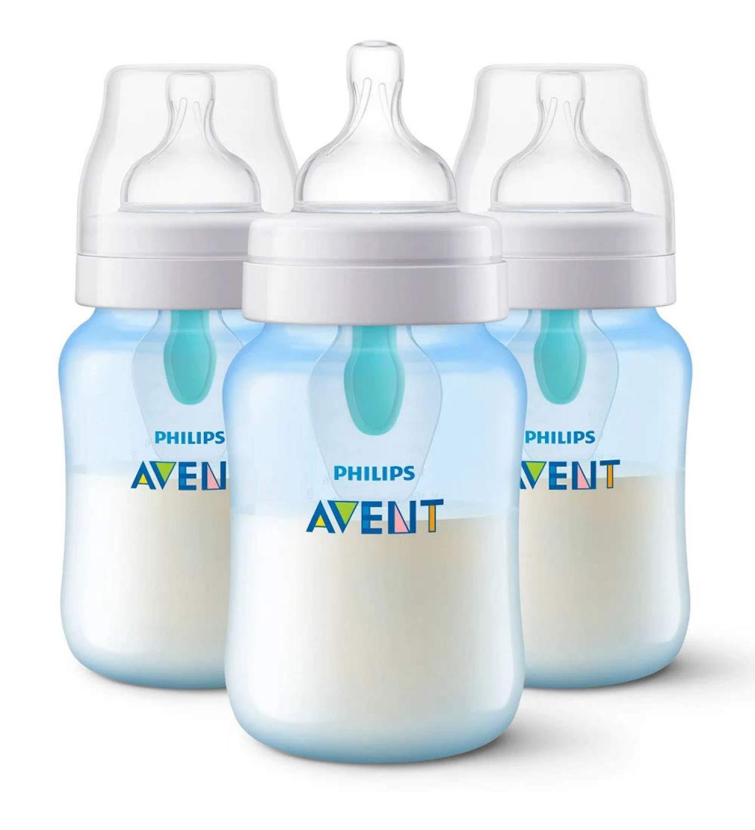 Philips AVENT Anti-Colic Bottle with Air-Free Vent SCF405/34 Blue 9oz - Pack of 3 - Buy Online on SooperMarket.com