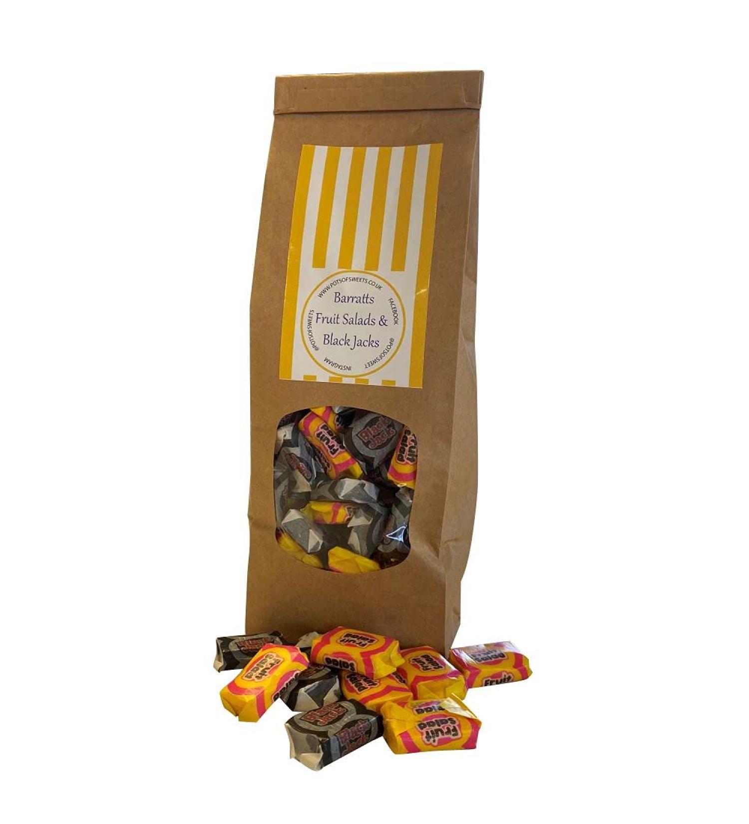Personalized Customise With Your Own Message or Image 400g Bag of Black Jacks and Fruit Salads Sweets