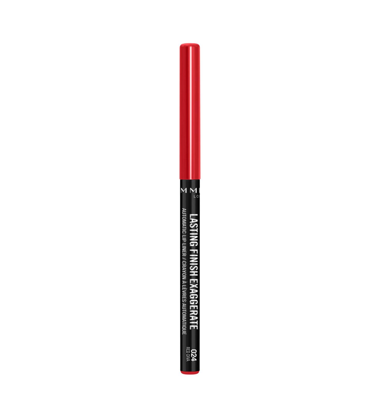 Rimmel Lasting Finish Exaggerate Automatic Lip Liner  24 Red Diva Red Diva 24 1 Count (Pack of 1)