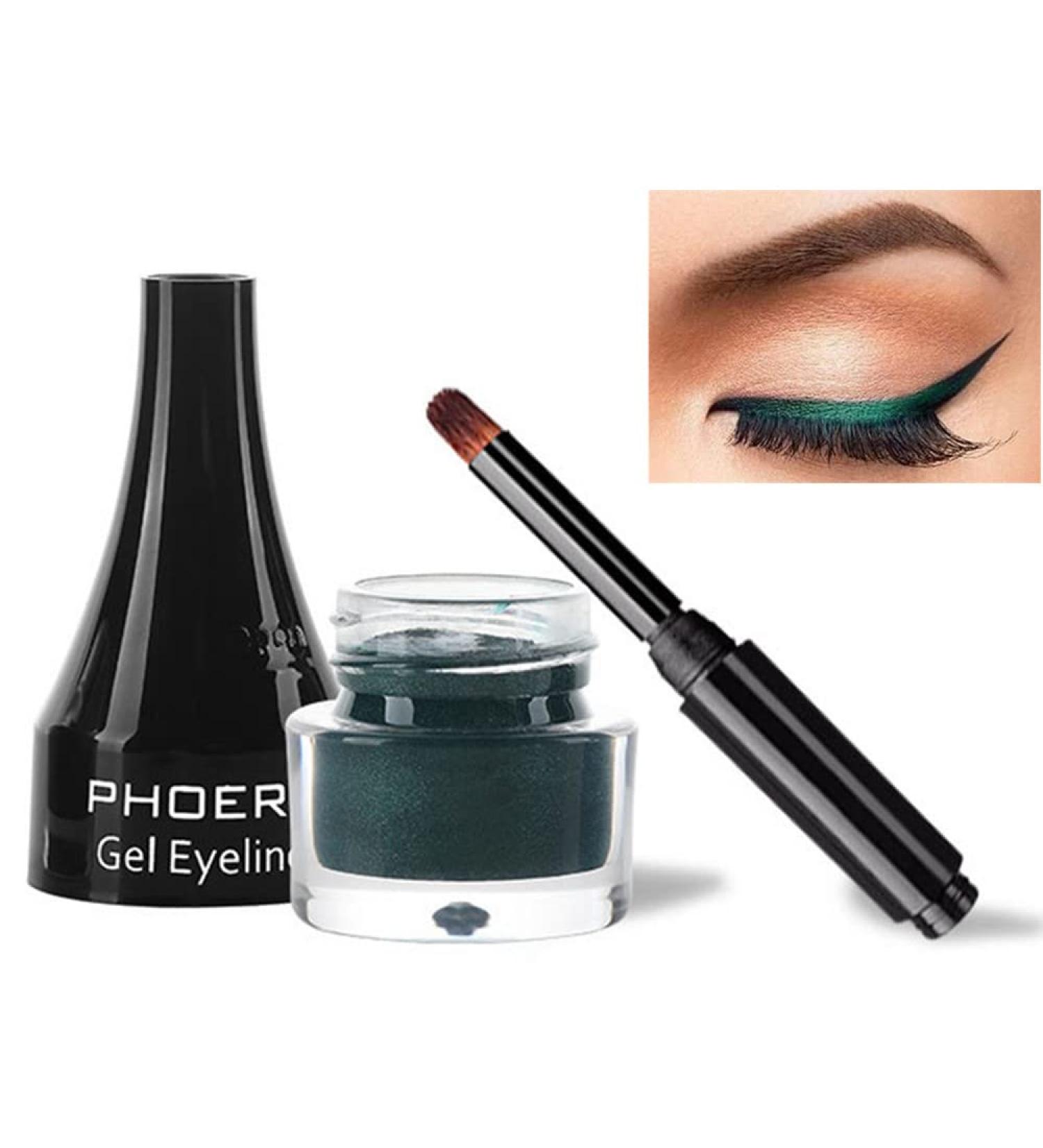 Go Ho Green Eyeliner Gel Pot - High Pigmented Matte Eye Makeup with Brush for Women - Buy Online on SooperMarket.com