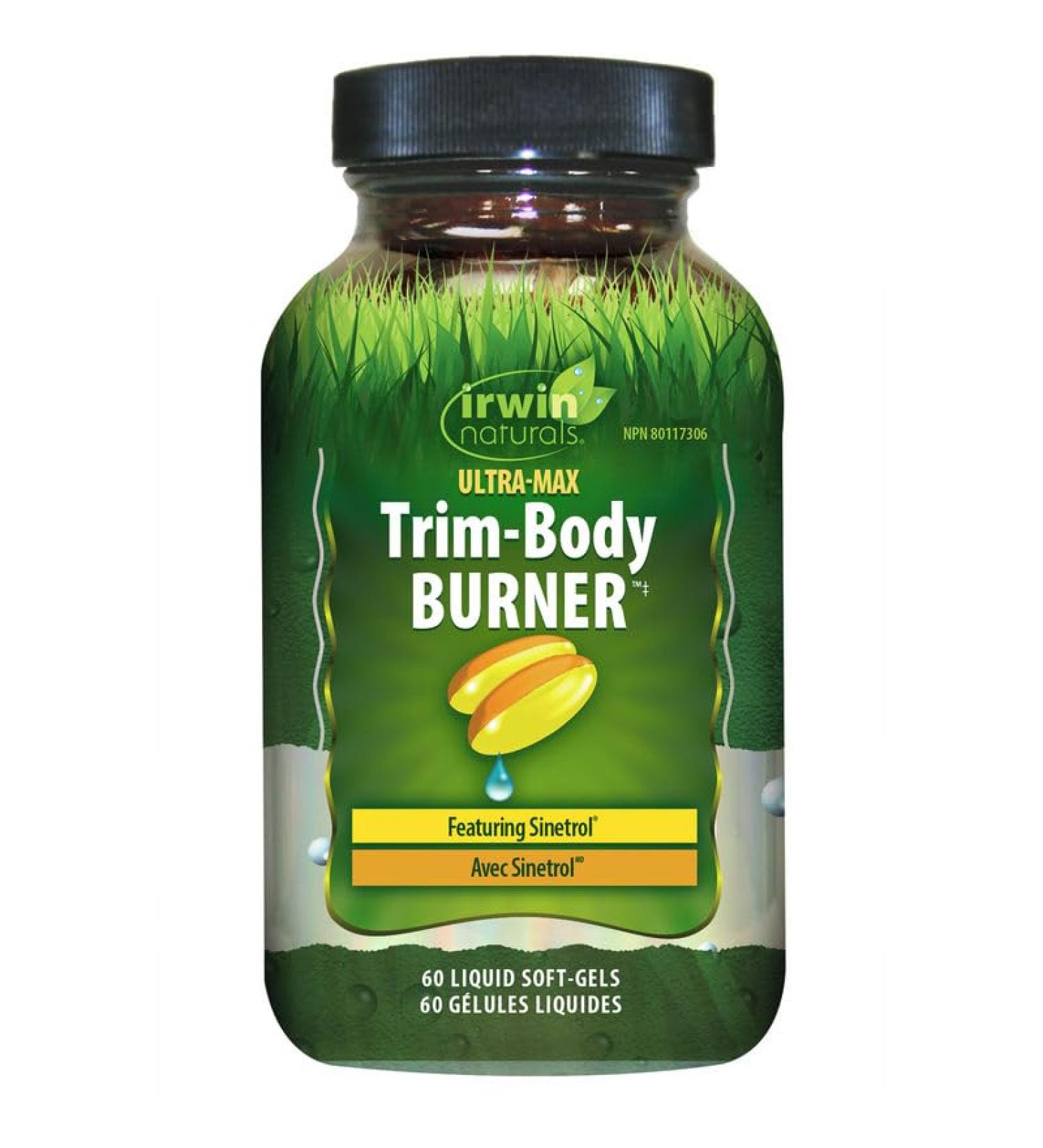 Irwin Naturals Ultra-Max Trim-Body Burner Stored-Fat Belly Burner - Dietary Support Supplements for Men & Women - Formula with Sinetrol Grapefruit Sweet Orange & Blood Orange - 60 Liquid Soft-Gels - Buy Online on SooperMarket.com