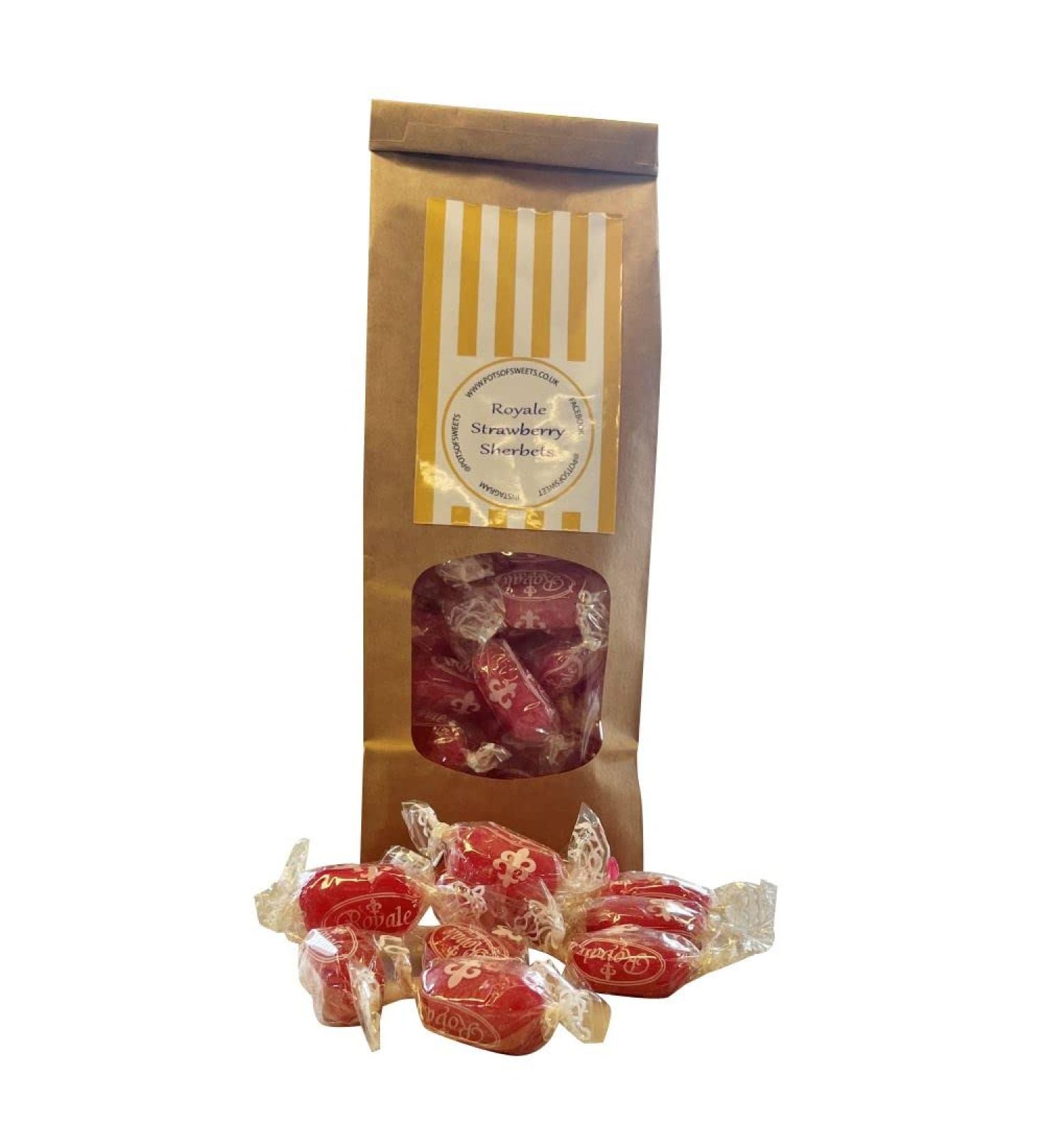 300g Bag of Individually Wrapped Royale Strawberry Sherbets Sweets - Buy Online on SooperMarket.com