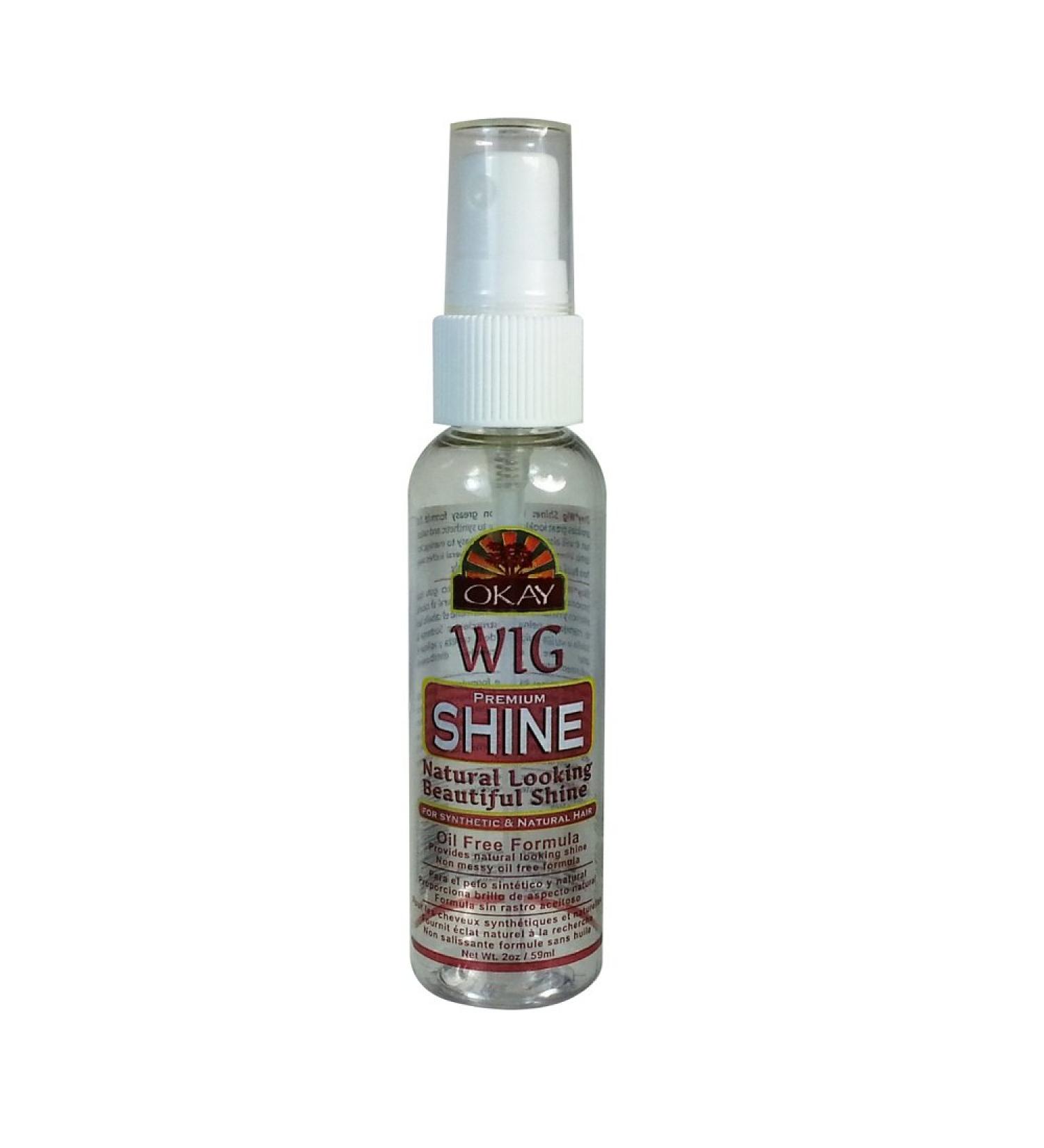 Okay Wig Shine Premiium For Natural And Synthetic Hair Natural Looking Beautiful Shine Oil Free Formula Free of Parabens 2 Ounce 2 Ounce (Pack of 24)