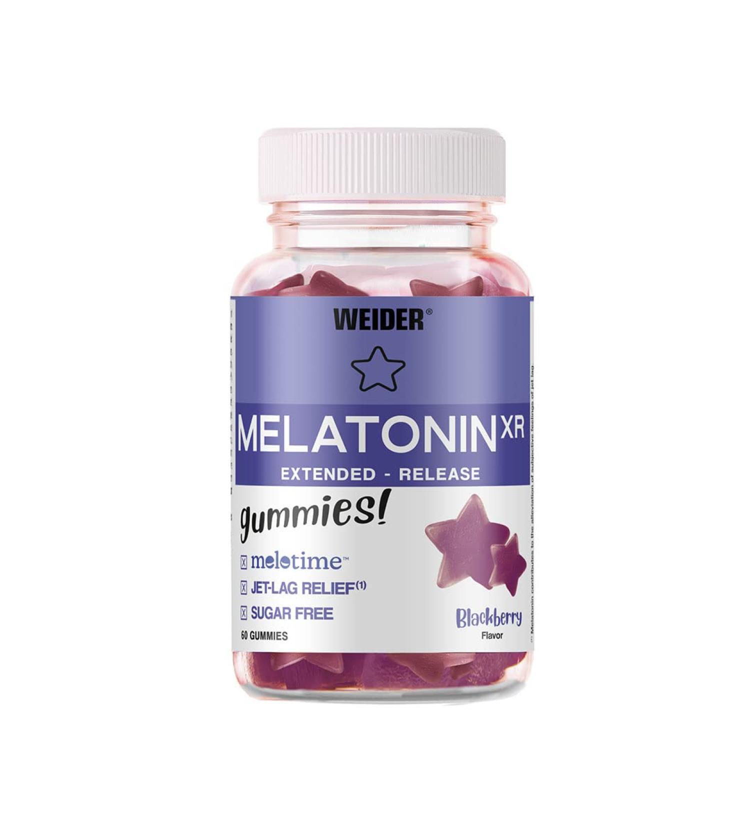 Weider Melatonin Gummies for Sleep | Time-Delayed Release Sugar-Free Blackberry Flavor | 60 Delicious Gummy Bears - Buy Online on SooperMarket.com