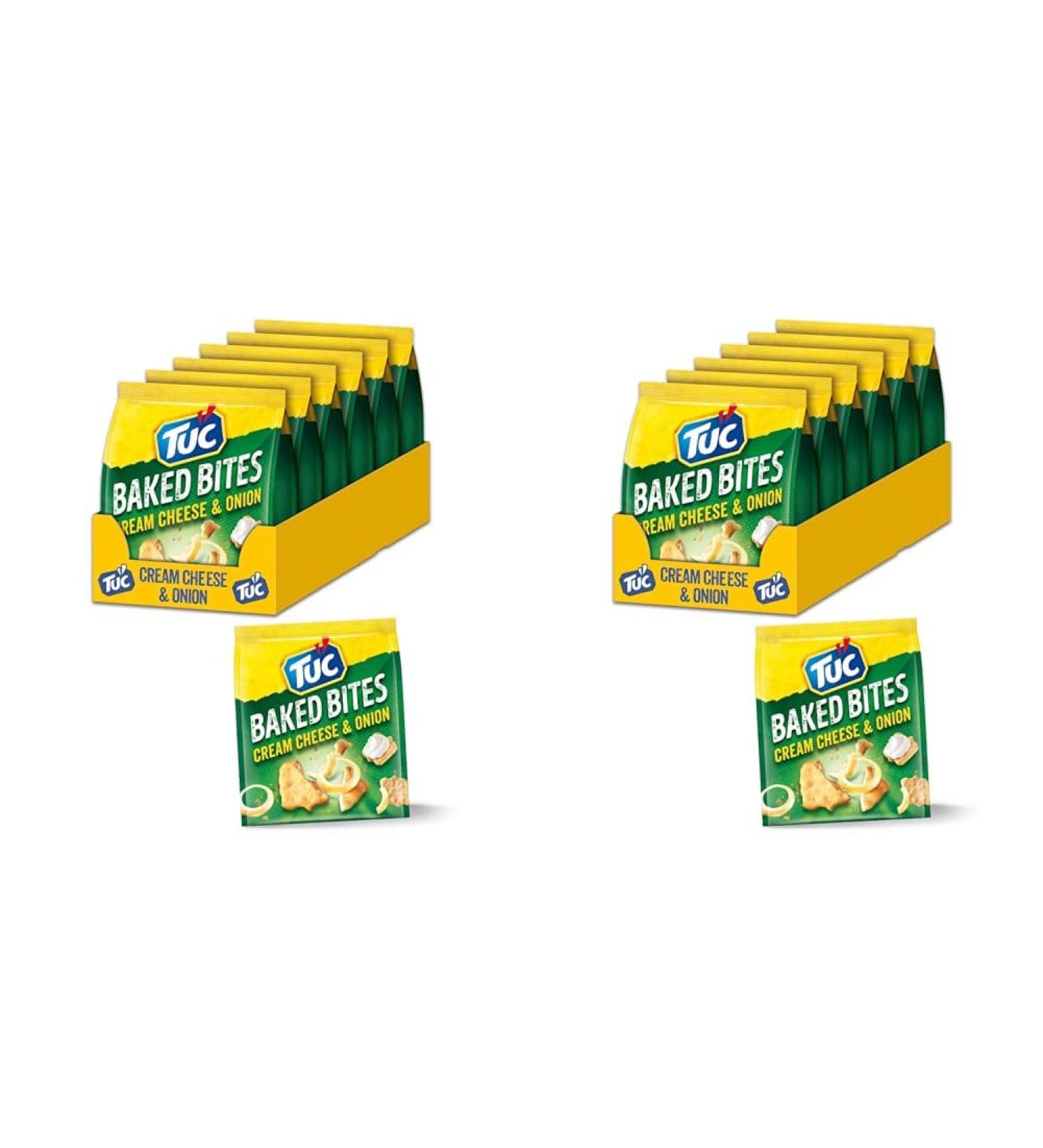 TUC Baked Bits Cream Cheese & Onion - 6x110g Salzb ck Large Pack | Mini-Cracker with Sour Cream Onion Flavor | International Shipping Available - Buy Online on SooperMarket.com