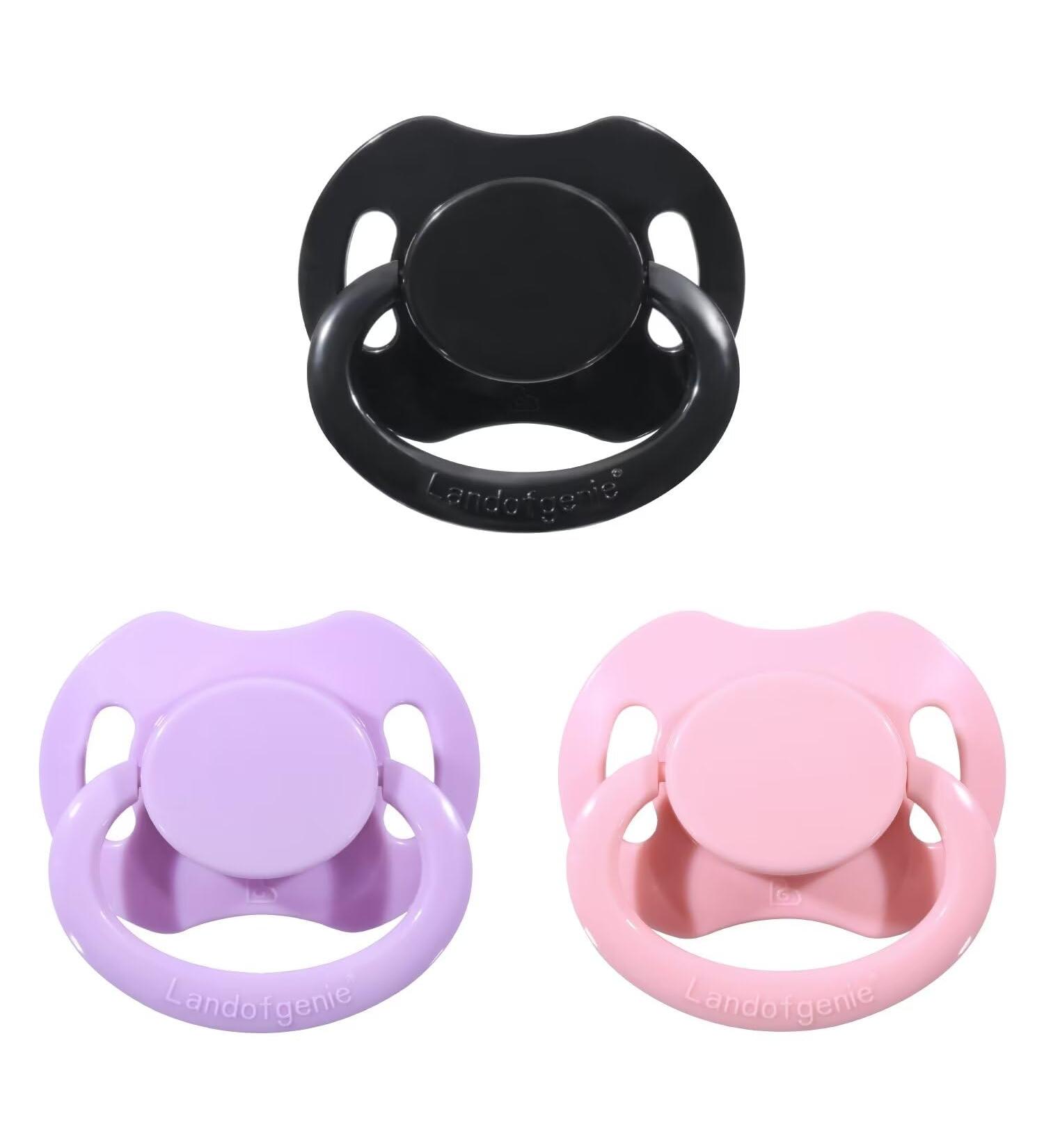 Landofgenie Adult Size Pacifier - Large Teat Shield 3pcs Set in Black Pink Purple | Bone Shape - Perfect for Adults - Buy Online on SooperMarket.com