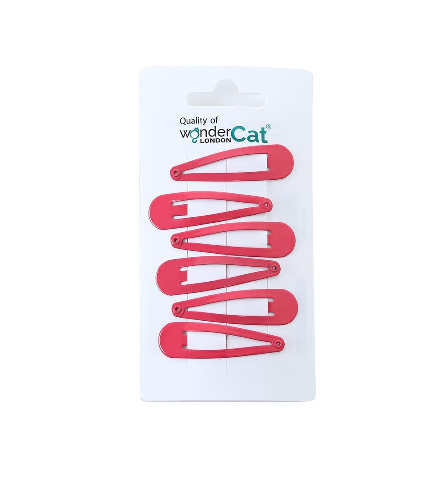 6 PCS Pink Metal Snap Hair Clips 5CM - Hair Grip Pins Set - Buy Online on SooperMarket.com