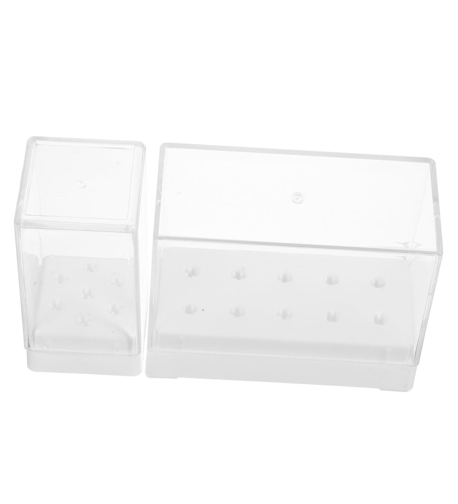 Mipcase 2 Pcs Nail Drill Bit Container Drill Bit Stand for Nails Nail Drill Bit Holder Drill Bits Cleaning Brush Case Drill Bits Display Case Nail Bits Manicure Tools Portable Plastic - Buy Online on SooperMarket.com