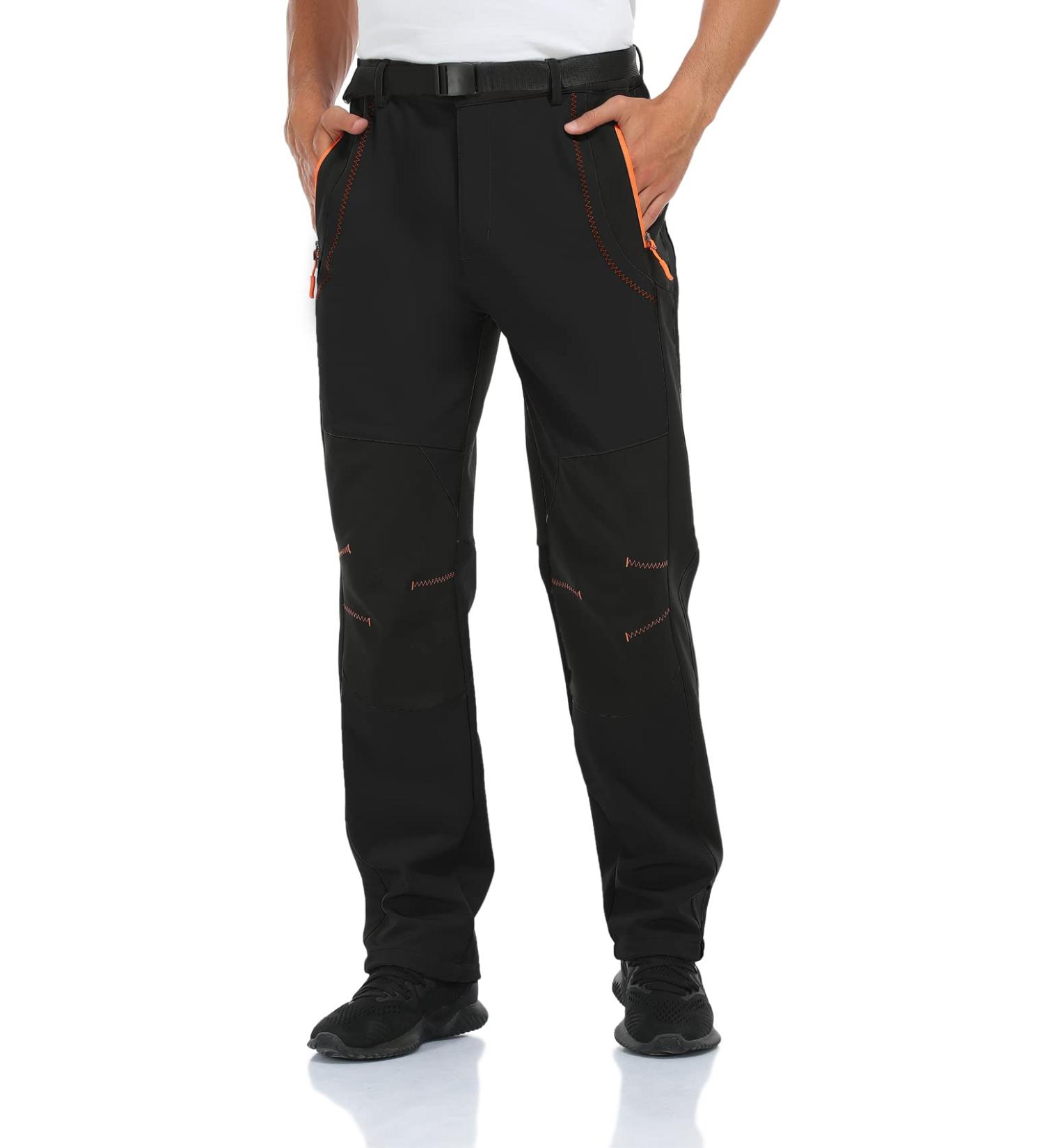 Inno Men's Waterproof Fleece Lined Hiking Cargo Pants - XX-Large Black/Black - 30/32/34 Sizes - Thermal Winter Outdoor Pants - Buy Online on SooperMarket.com