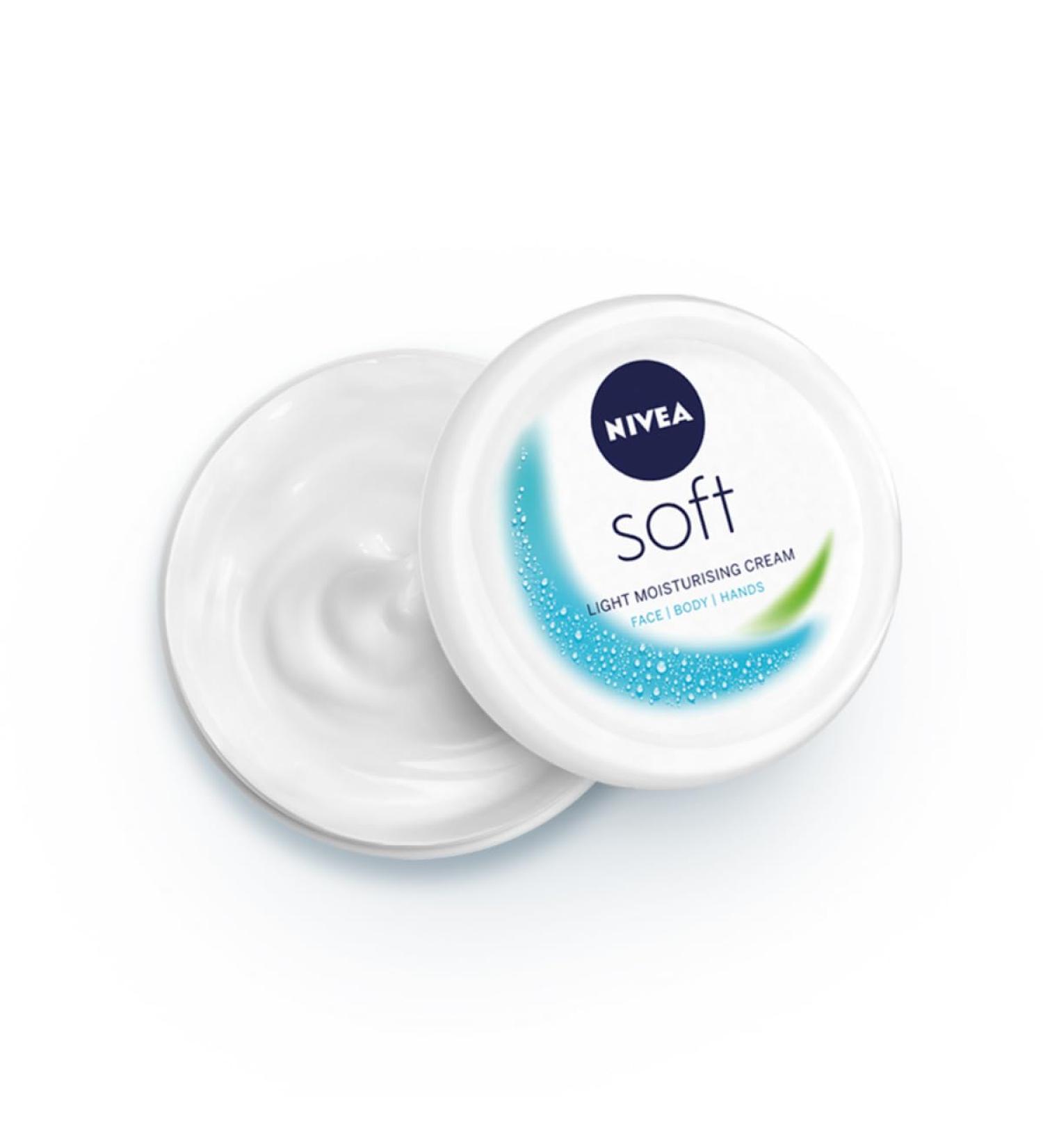 Nivea Soft Light Moisturiser 200ml - Hydrating Lightweight Cream for All Skin Types | Fast International Shipping - Buy Online on SooperMarket.com