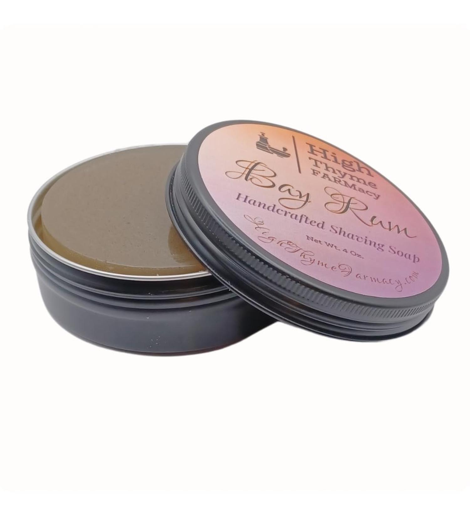 Bay Rum Shaving Soap Puck - 4 oz Large Bar in Travel Tin | Premium Men's Shave Soap Made in the USA - Buy Online on SooperMarket.com
