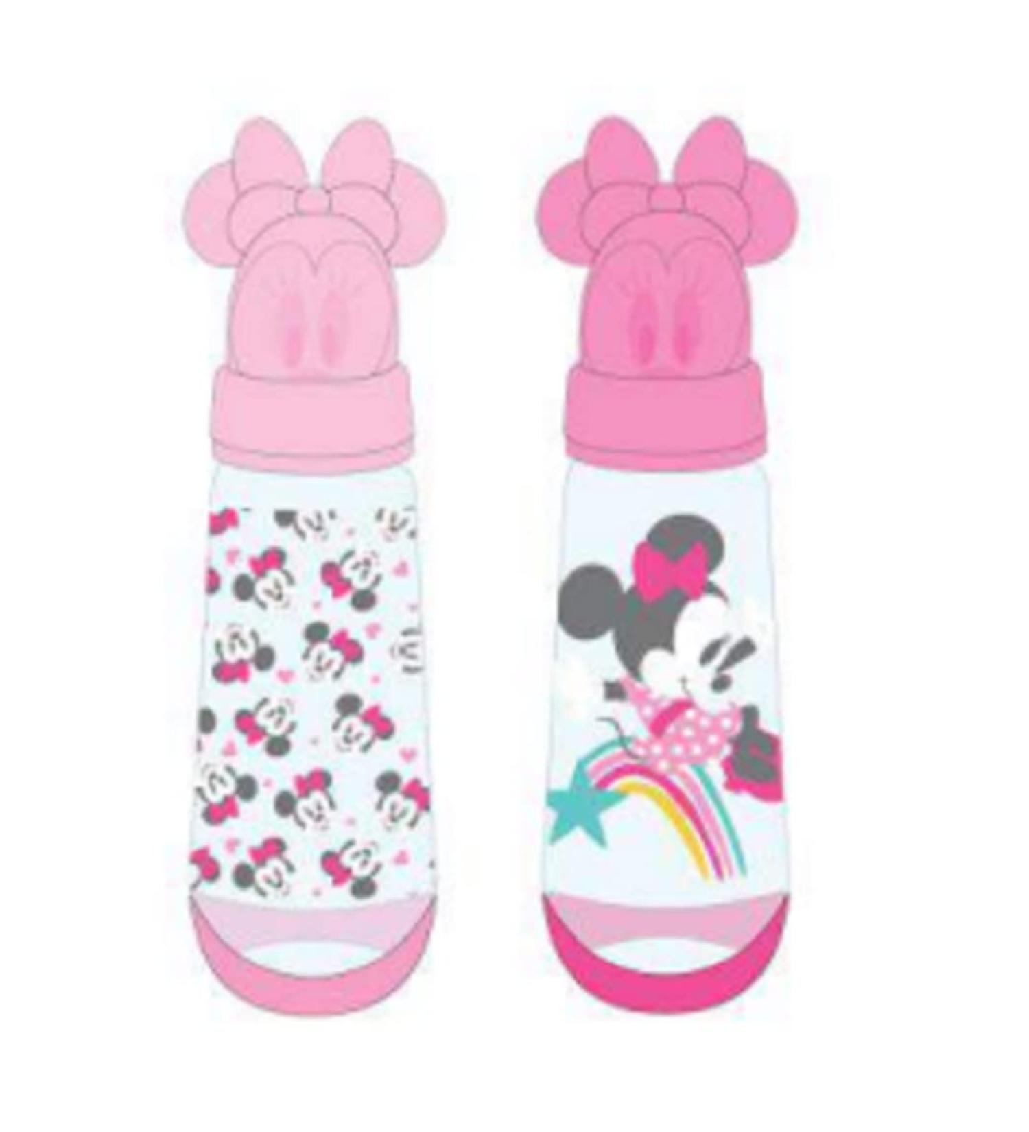 Cudlie Disney Minnie Mouse Baby Girl 2 Pack 9 Oz Infant Baby Bottles with Snap Closure