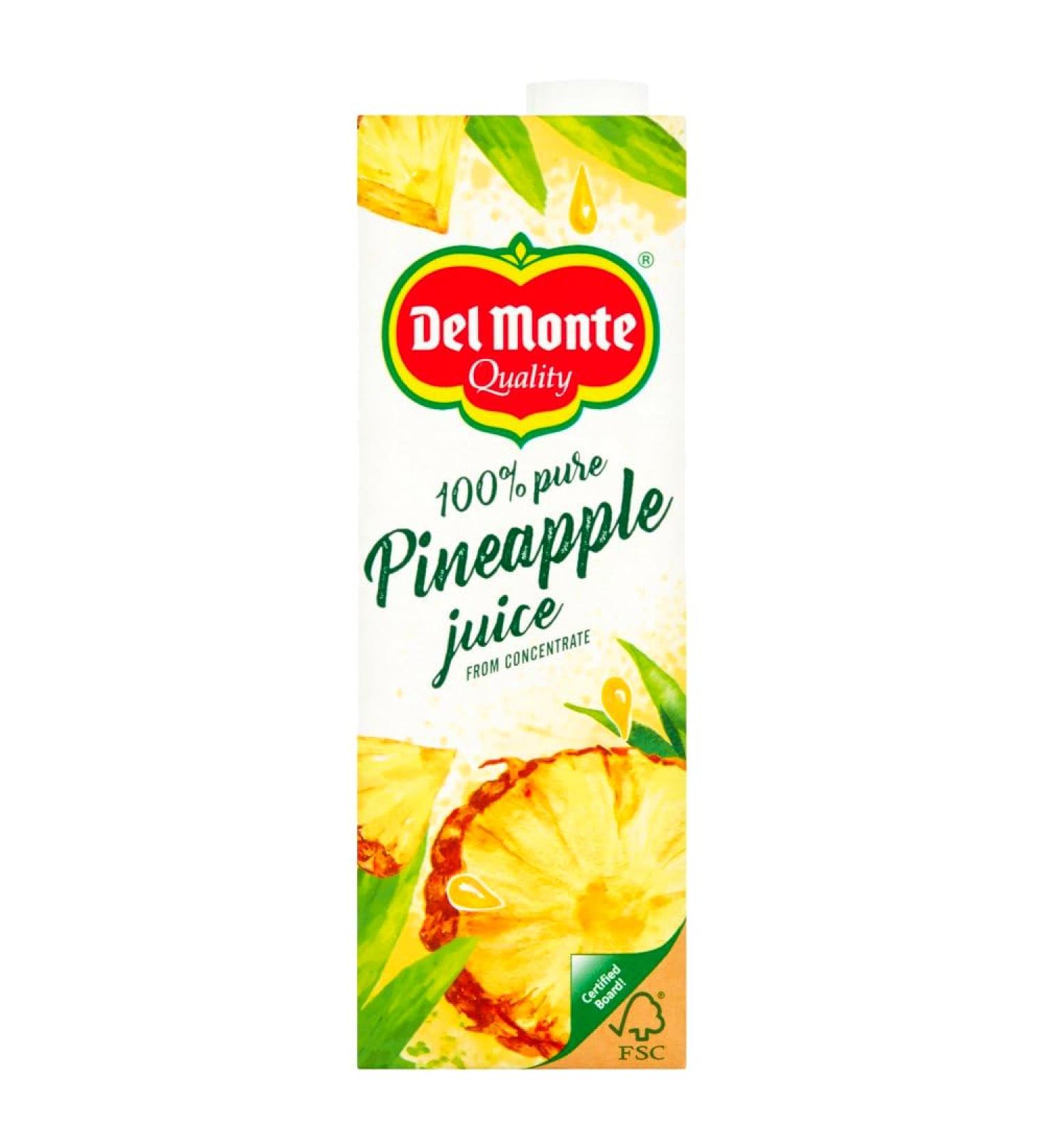 Del Monte Fruit Juice Drinks 1 Litre Pack (4 Pineapple) Pineapple 4