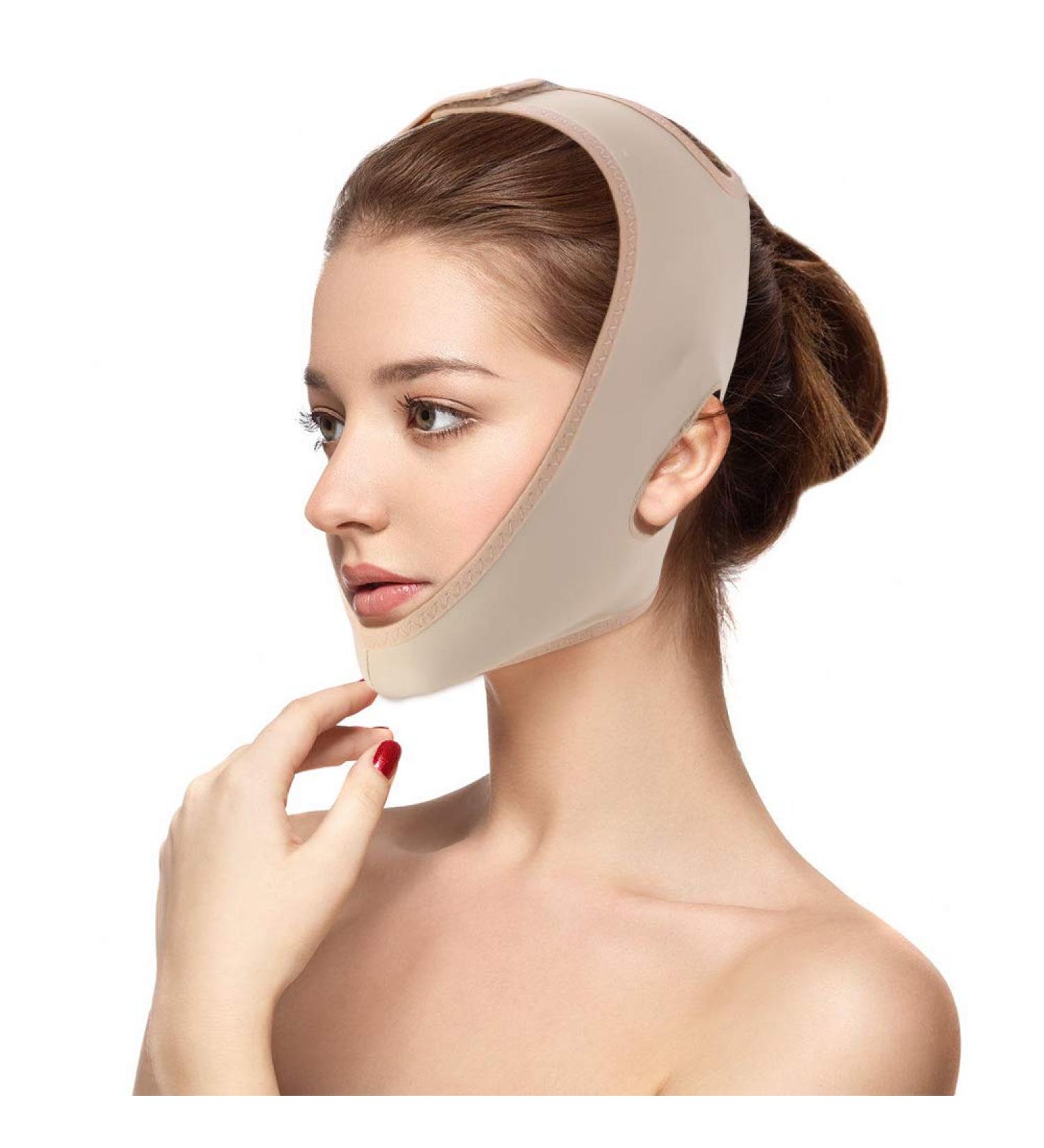 Face Lifting Mask - Natural Cheek Slimmer & Chin Reducer | Anti-Aging V Face Bandage (XL) for Double Chin Reduction - Buy Online on SooperMarket.com