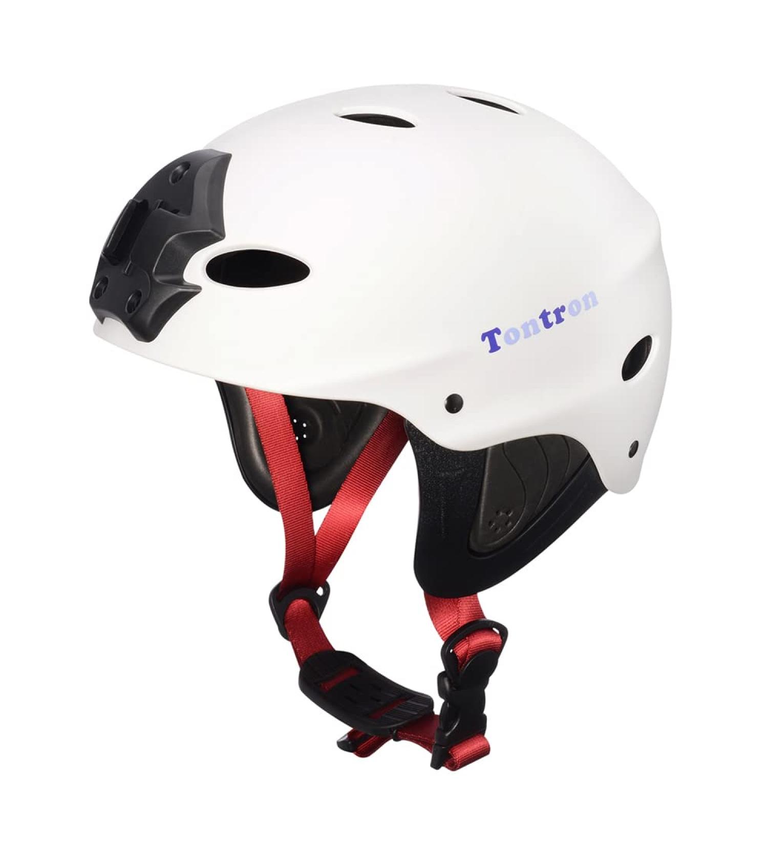 Tontron Adult Water Sports Helmet with Camera Mount Plate Matte Snow White Large - Buy Online on SooperMarket.com