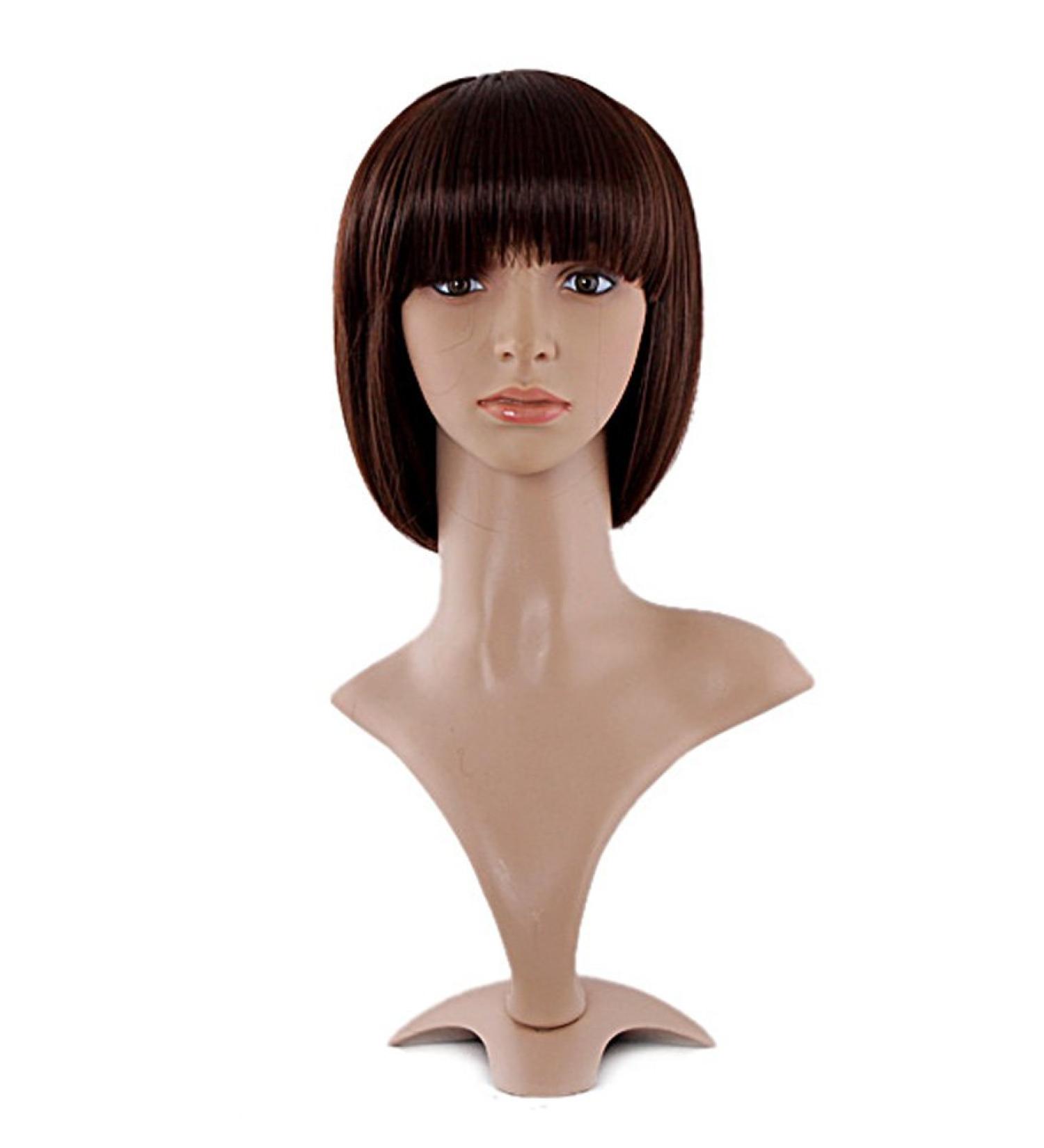 MapofBeauty 30cm Short Straight Wig for Women - Dark Brown - Shop Internationally - Buy Online on SooperMarket.com