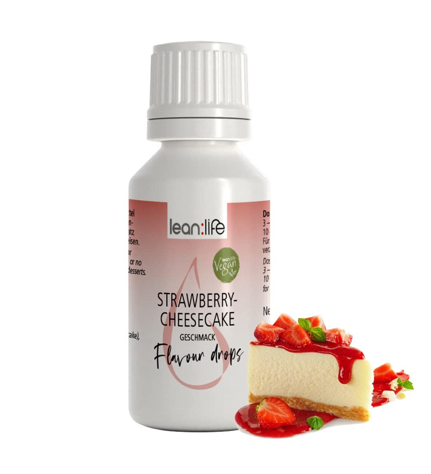 Lean: Life Strawberry Cheesecake Flavor Drops 30ml - Sugar-Free Low-Calorie Aroma for Food - 1 Pack - Buy Online on SooperMarket.com