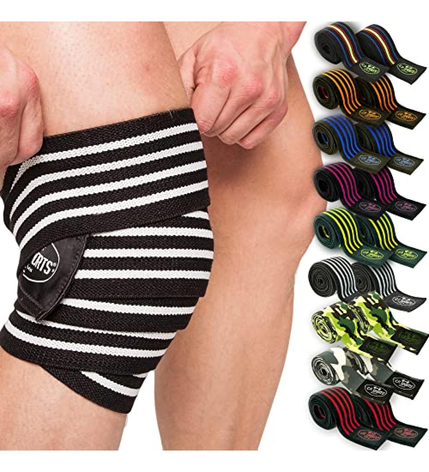 C.P.Sports Kniebandage - 200cm-250cm T25 | Velcro-Free Strength Bandage for Bodybuilding Powerlifting & Cross-Training | Camouflage Black | Optimal Support for Men & Women - Buy Online on SooperMarket.com