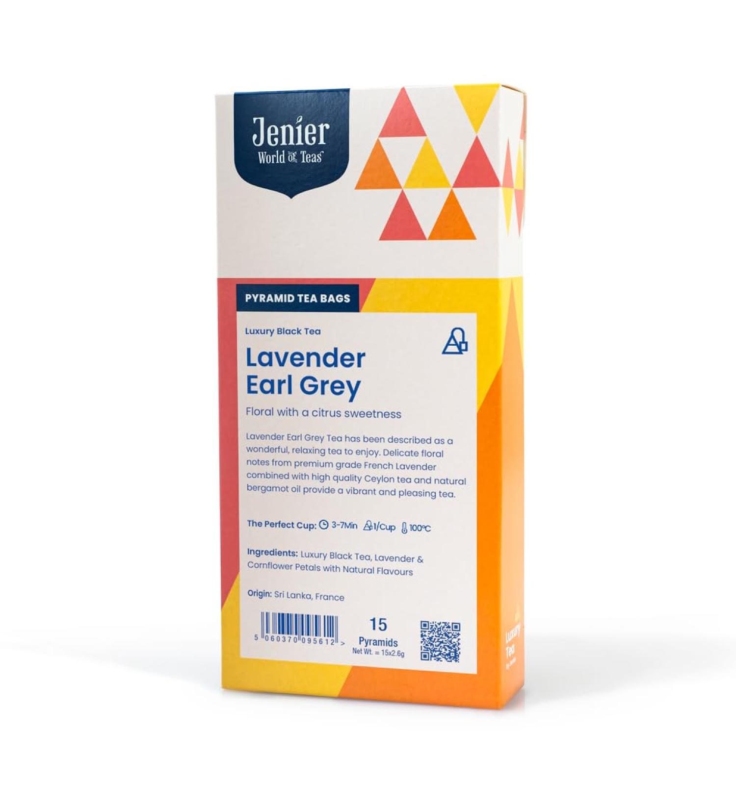 French Lavender Earl Grey Tea - 15 Biodegradable Pyramid Tea Bags