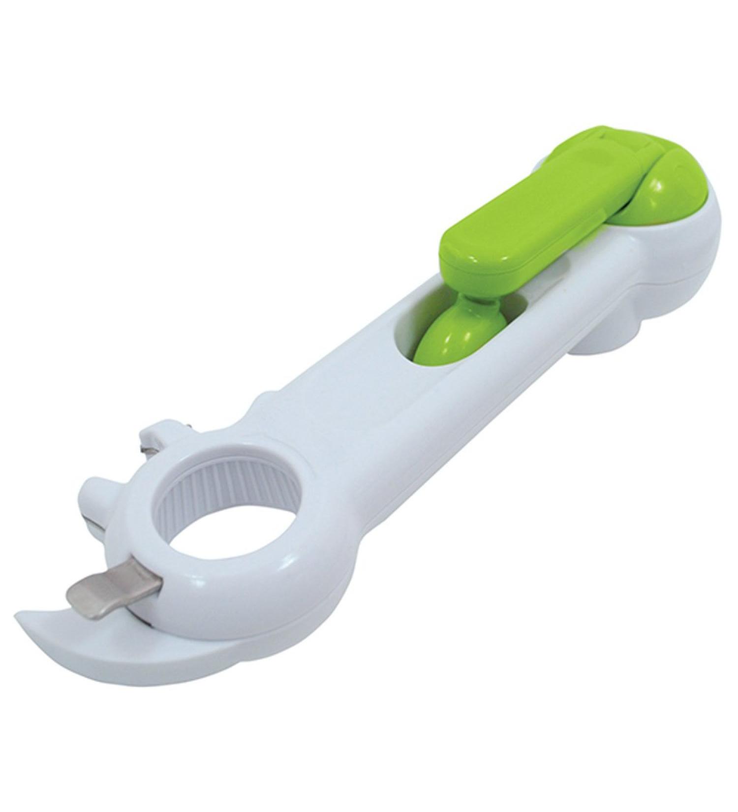 Aidapt Plastic Multi-Use Tin Opener - Easy Grip Kitchen Tool for Limited Dexterity. Open Tins, Jars, and Bottles with Ease - White/Green - Buy Online on SooperMarket.com