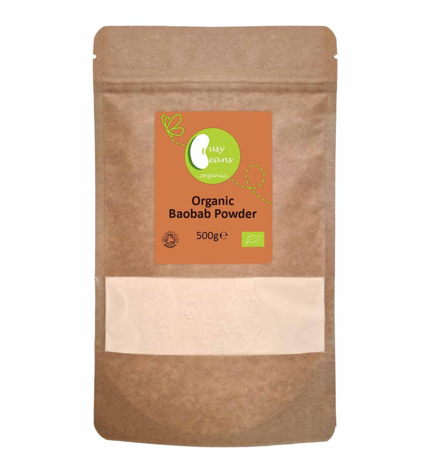Certified Organic Baobab Powder by Busy Beans Organic - 500g Pack - Buy Online on SooperMarket.com