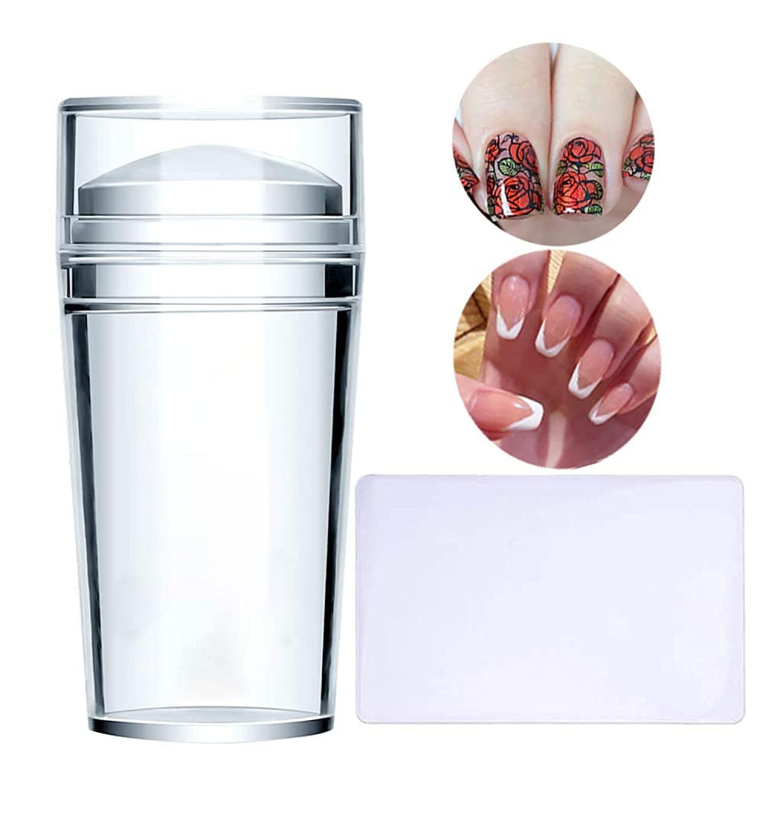 French Nail Stamper Set - Clear Silicone Stamping Jelly with Scraper for DIY Nail Art - Transparent, No Misplacement - Nail Manicure Kit - Buy Online on SooperMarket.com