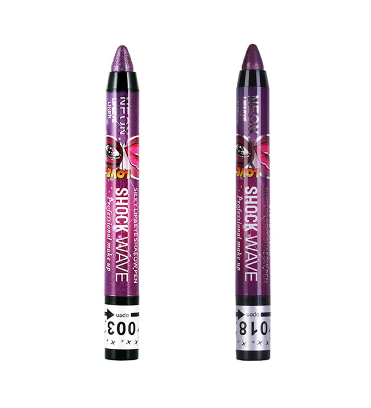 Go Ho 2PCS Purple Eyeshadow Sticks - Ultra Pigmented Shimmer Eye Black - Long Lasting Makeup Pen - Bright Purple & Deep Purple Shades - Buy Online on SooperMarket.com