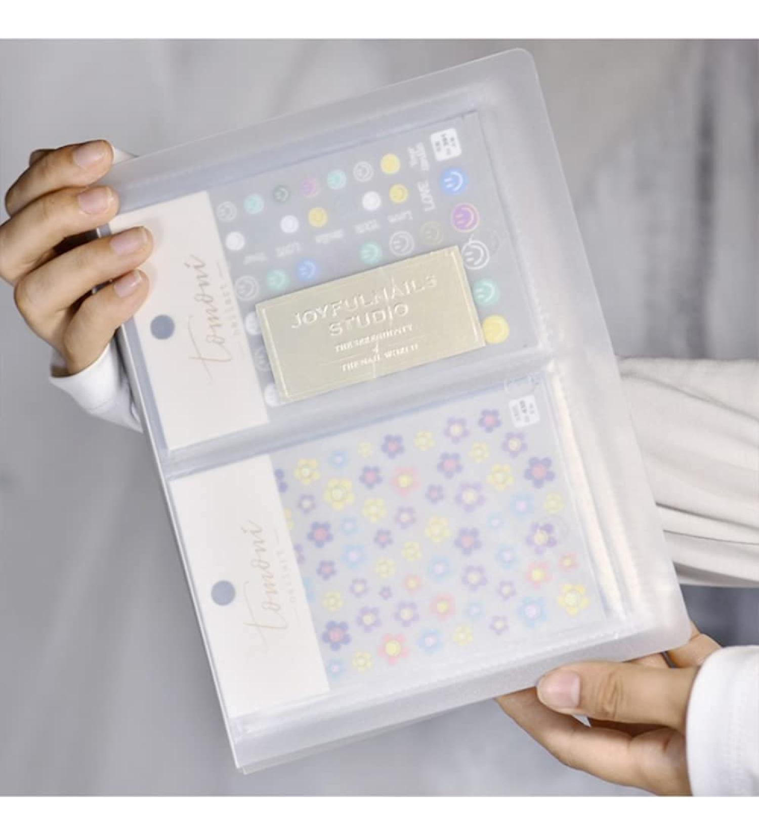 Translucent Nail Art Sticker Storage Book - 80 Slots | Empty Album for Decals/Photos - Nail Art Tools Organizer - Buy Online on SooperMarket.com