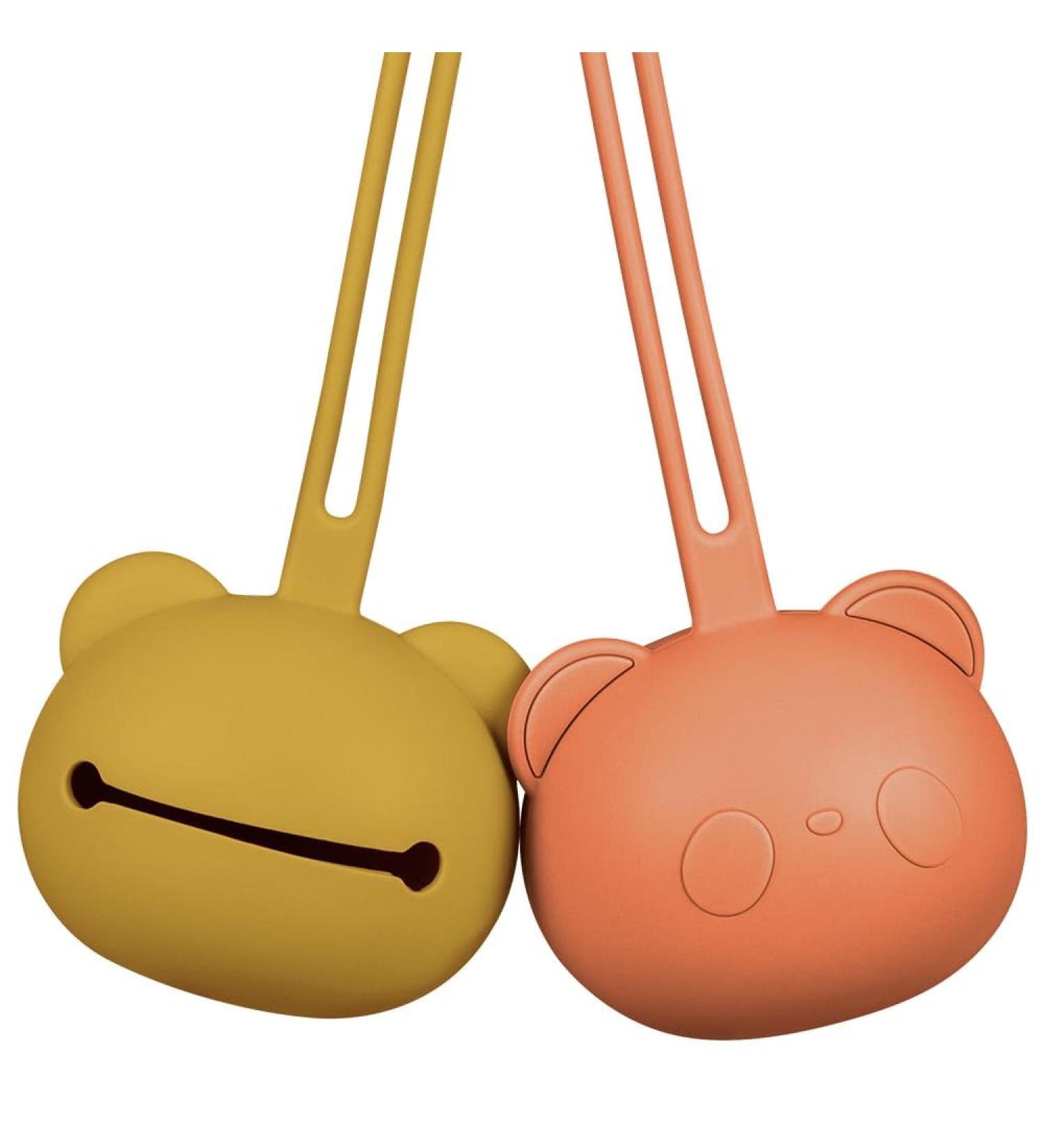 Buy Airfish Silicone Pacifier Box 2 Pack - BPA-Free Baby Bear Travel Case in Orange & Yellow | Perfect Pacifier Holder for Girls - Buy Online on SooperMarket.com