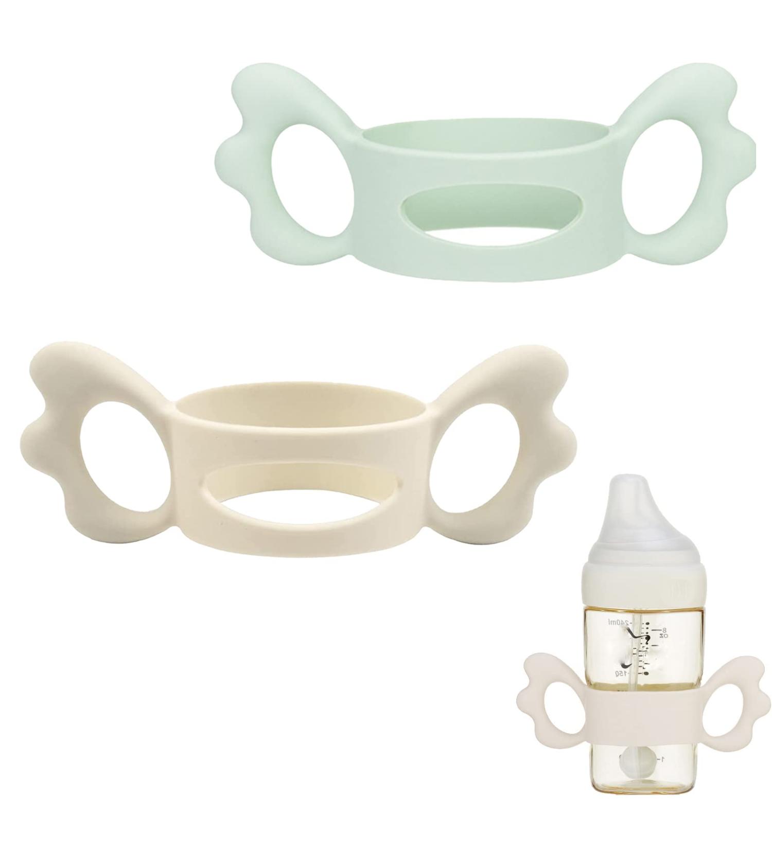 Buy Silicone Baby Bottle Handles | Set of 2 Wide Neck Holders for Small Hands - Easy Grip Design - Buy Online on SooperMarket.com
