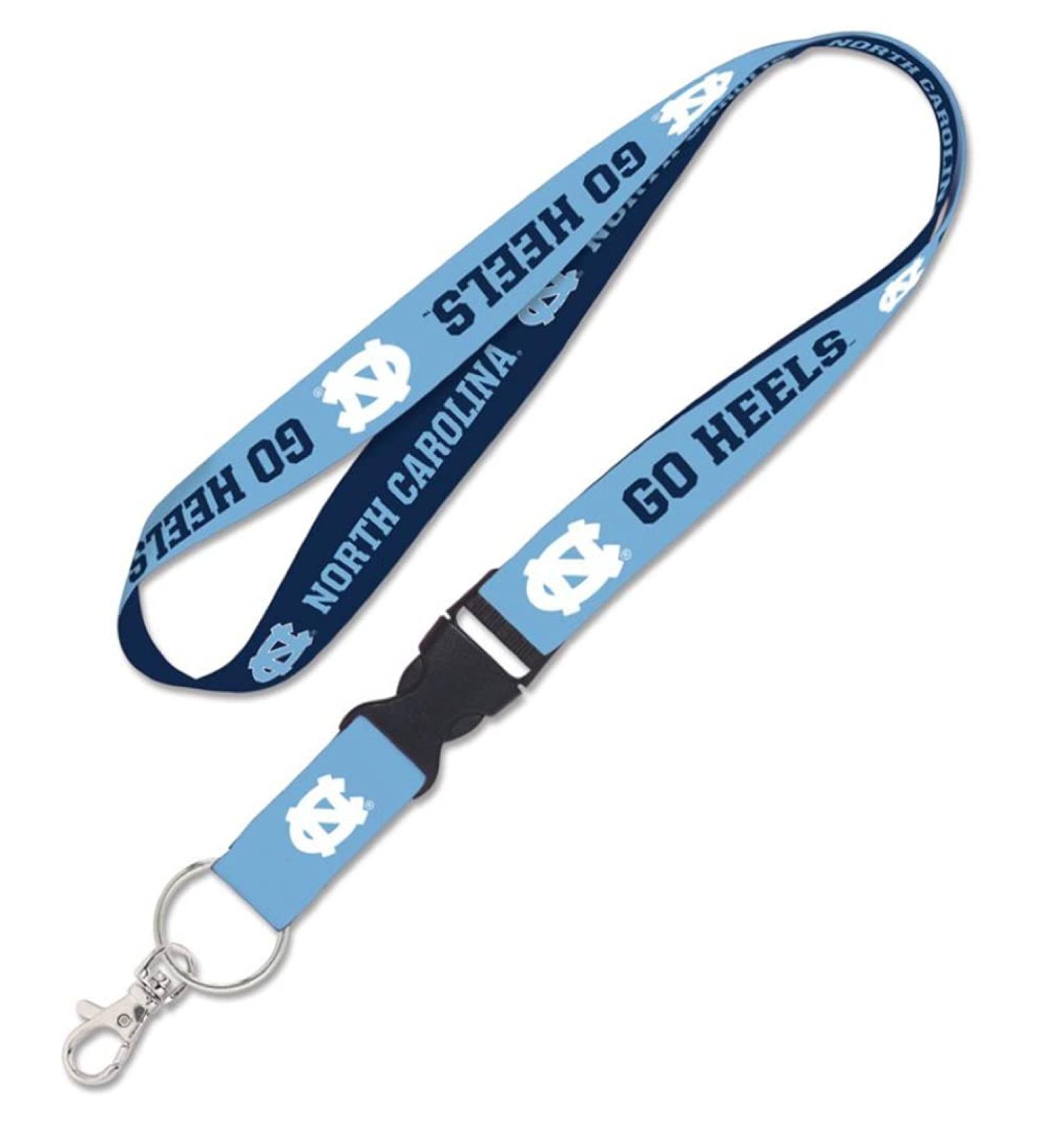 Caseys University North Carolina UNC Tar Heels Lanyard with Detachable Buckle 1 Width, Multicolor, Large