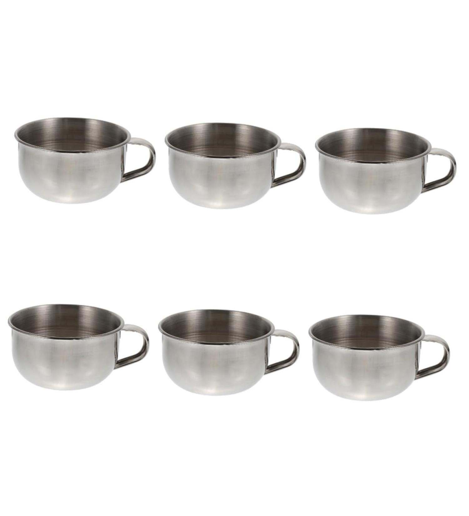 Beavorty 6 Pcs Shaving Soap Bowl Set | Travel-Friendly Stainless Steel Foam Bowls for Smooth Shaving - Buy Online on SooperMarket.com