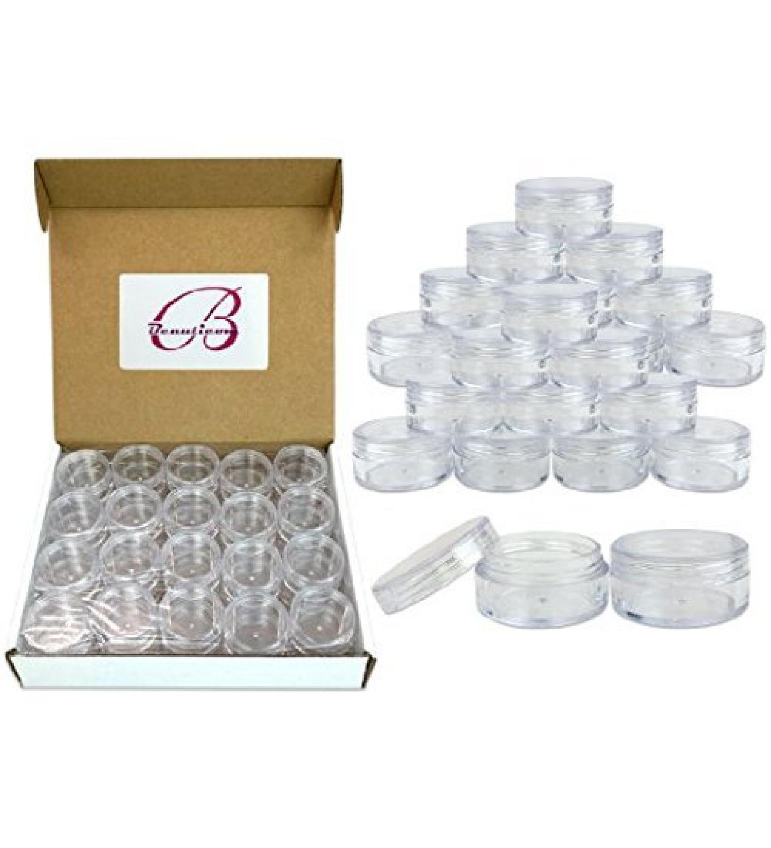 Beauticom 10g/10ml Round Clear Jars with Lids - 40 Pieces for Creams, Lotions, Make Up, Powders, Glitters - Buy Online on SooperMarket.com
