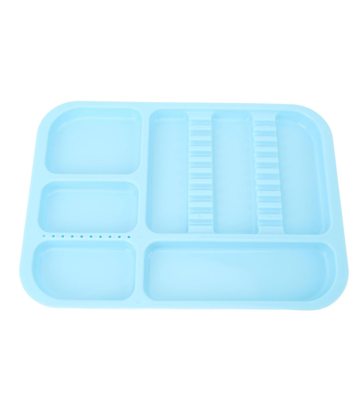 HUSHUI Oral Instrument Tray - Divided Plastic Holder for Dental Tools | Healifty Blue Compartment Tray for Efficient Organization - Buy Online on SooperMarket.com