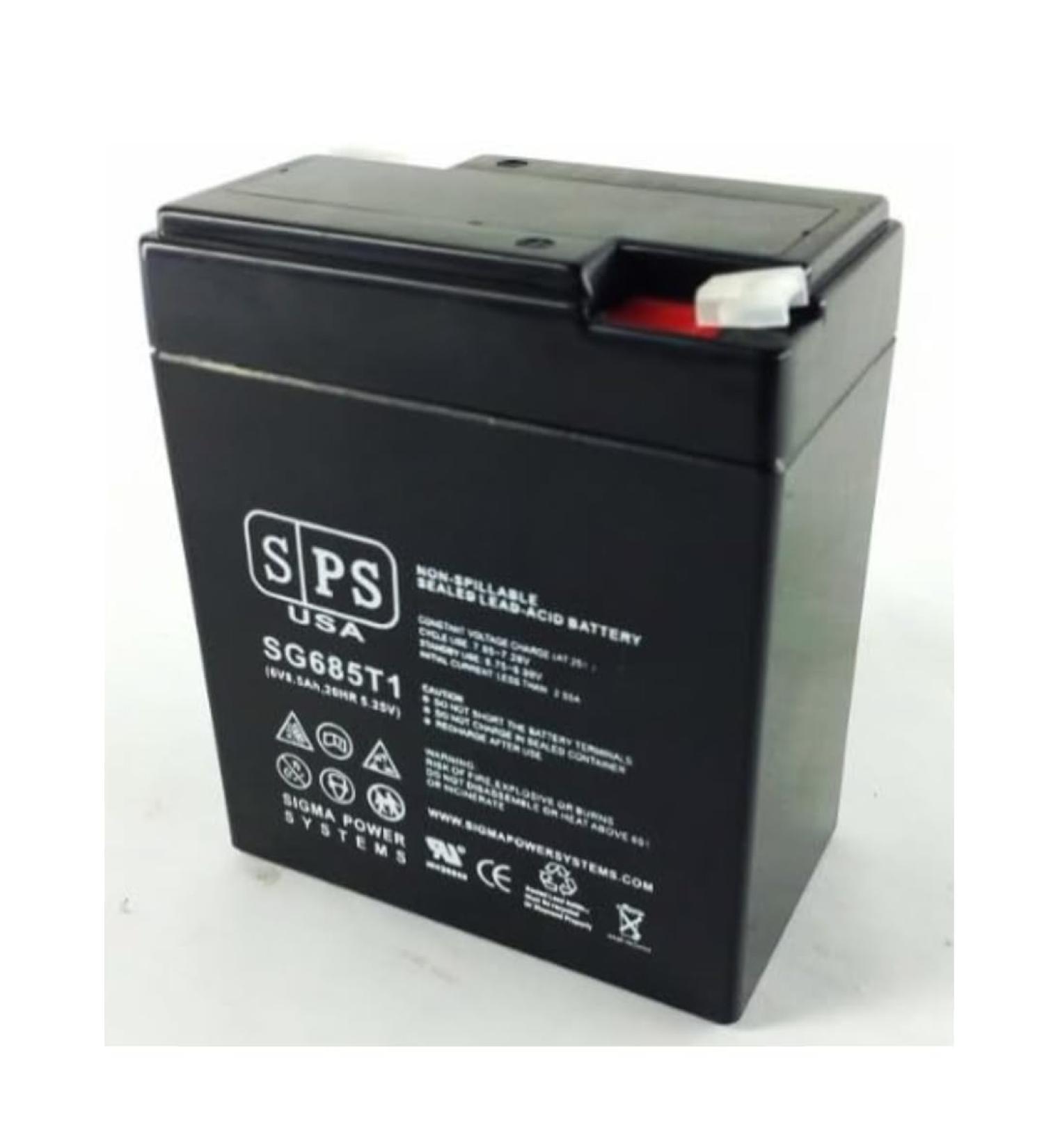 SPS Brand 6V 8.5Ah SLA Replacement Battery for Powersonic PS682F1