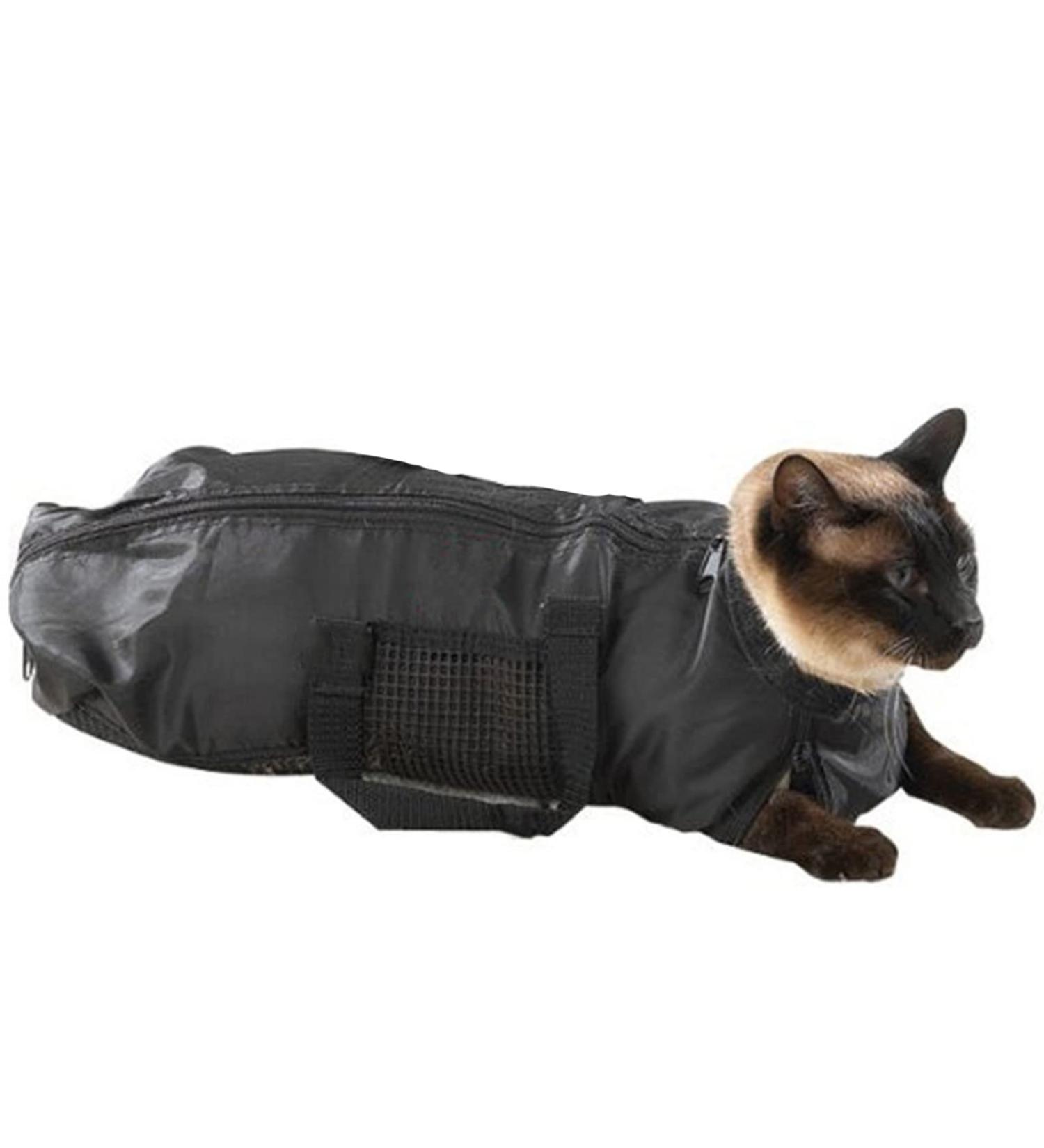 Yuehua Mech Cat Care Bag | Pet Pocket Bag for Nail Clipping & Bathing | Anti-Bleeding Scratch-Resistant Mesh Pockets - Buy Online on SooperMarket.com