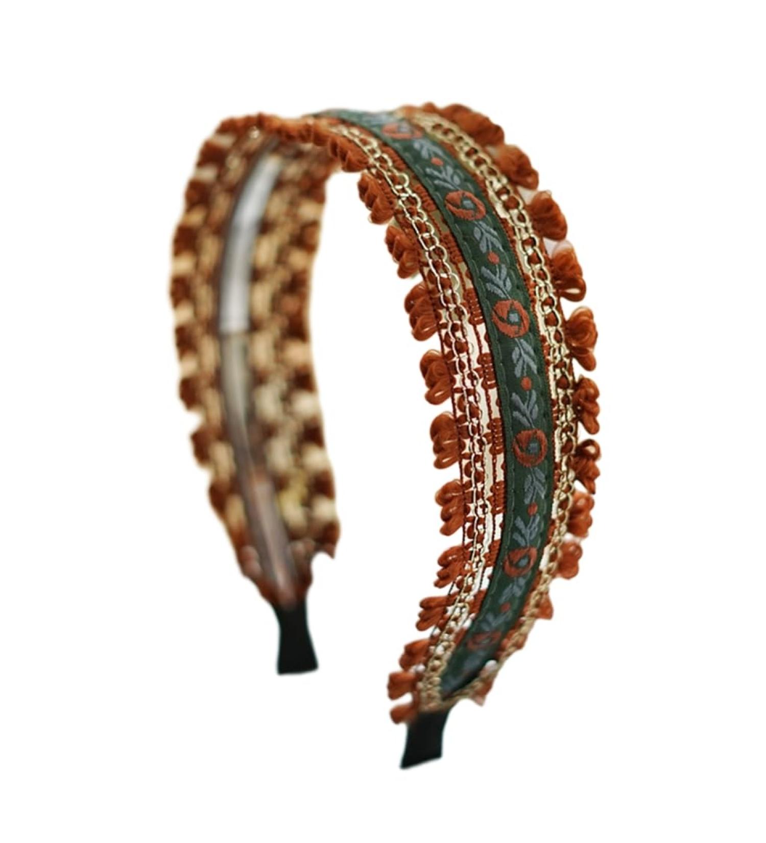 JSGHGDF Elegant Wide Hair Bands Photo Booth s Wide Headband Party Headpiece Garland Floral Headband for Music Festivals Coffee - Buy Online on SooperMarket.com