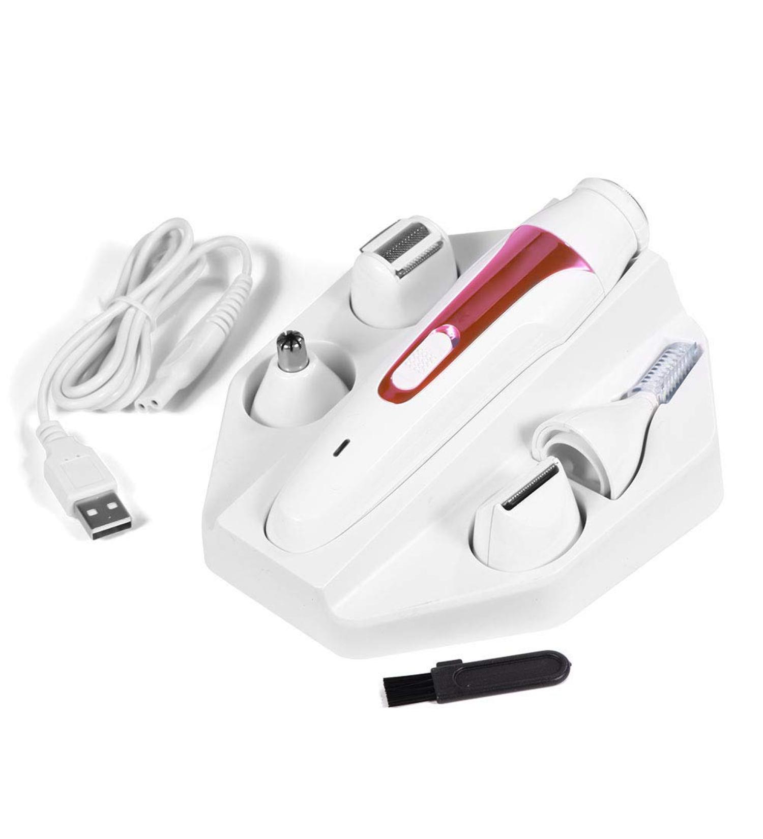 5-in-1 Facial Hair Remover & Eyebrow Trimmer - Electric Hair Removal Epilator for Women | Pink Beauty Tool - Buy Online on SooperMarket.com