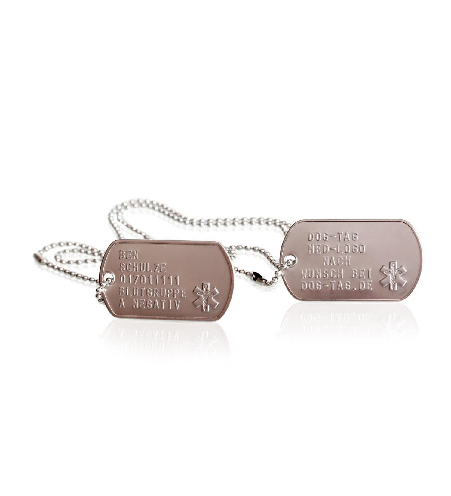 Personalized Dog ID Tags | Custom Embossed Chains | Set of 2 with Silencers | Military Style Rambo Design | International Shipping - Buy Online on SooperMarket.com
