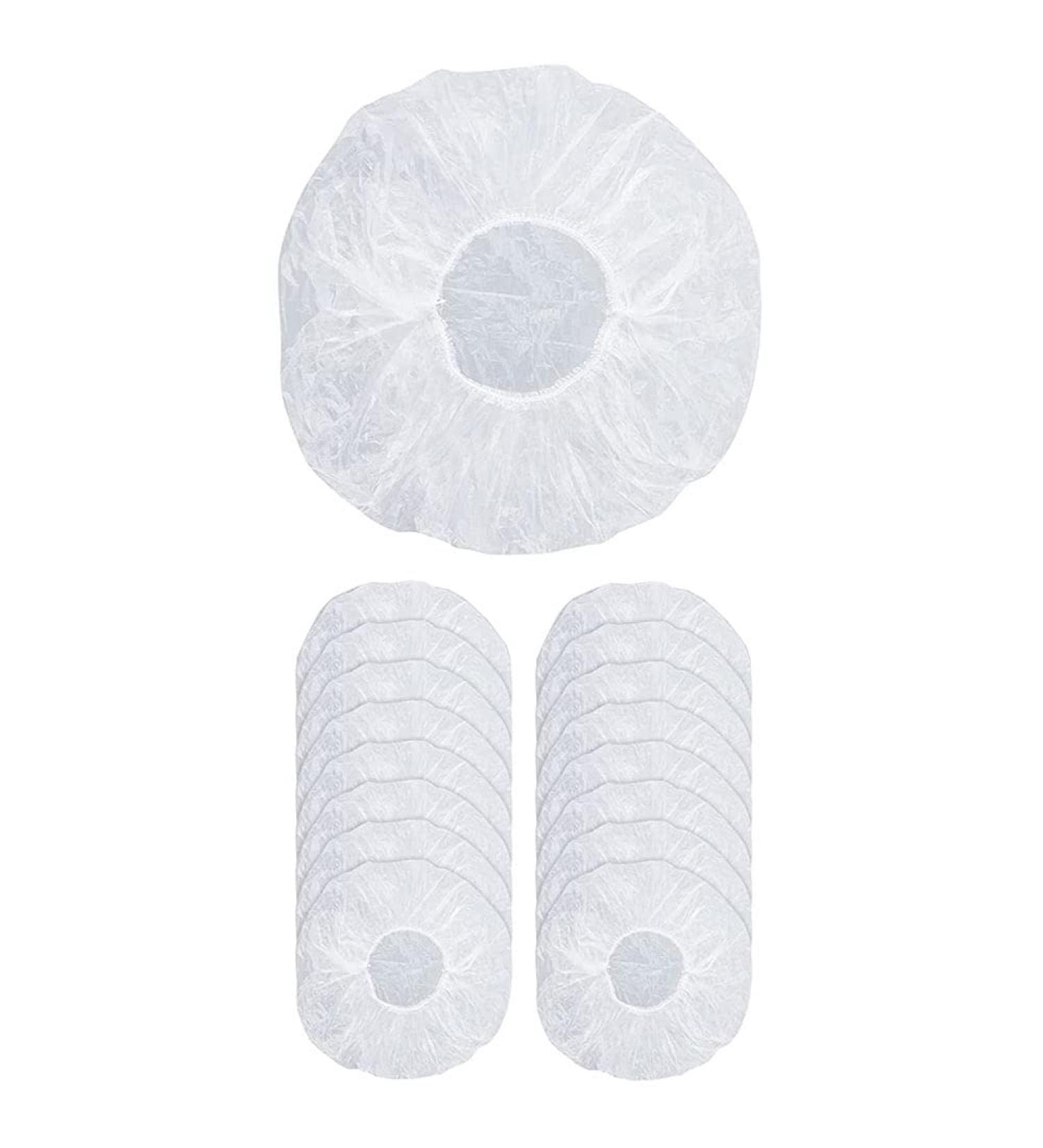 16-Pack Clear Disposable Shower Caps - Home & Hotel Use | Elastic Plastic Bath Hair Protection - Buy Online on SooperMarket.com