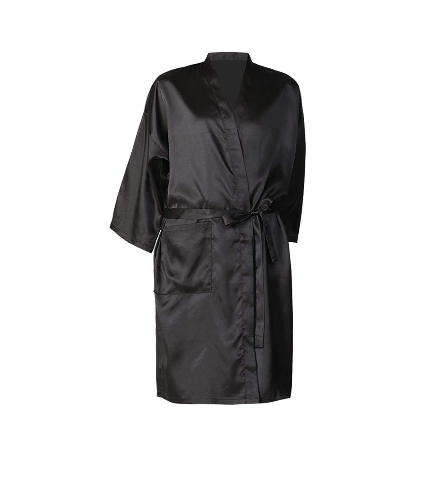 Mollensiuer Black Salon Robe - 1 Piece Client Gown Cape | Hair Cutting Smock Kimono Style for Salons - Buy Online on SooperMarket.com