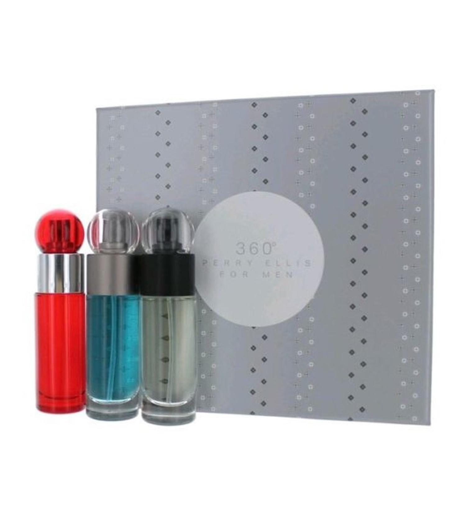 Perry Ellis 360 Eau de Toilette Spray Gift Set for Men 3 Count