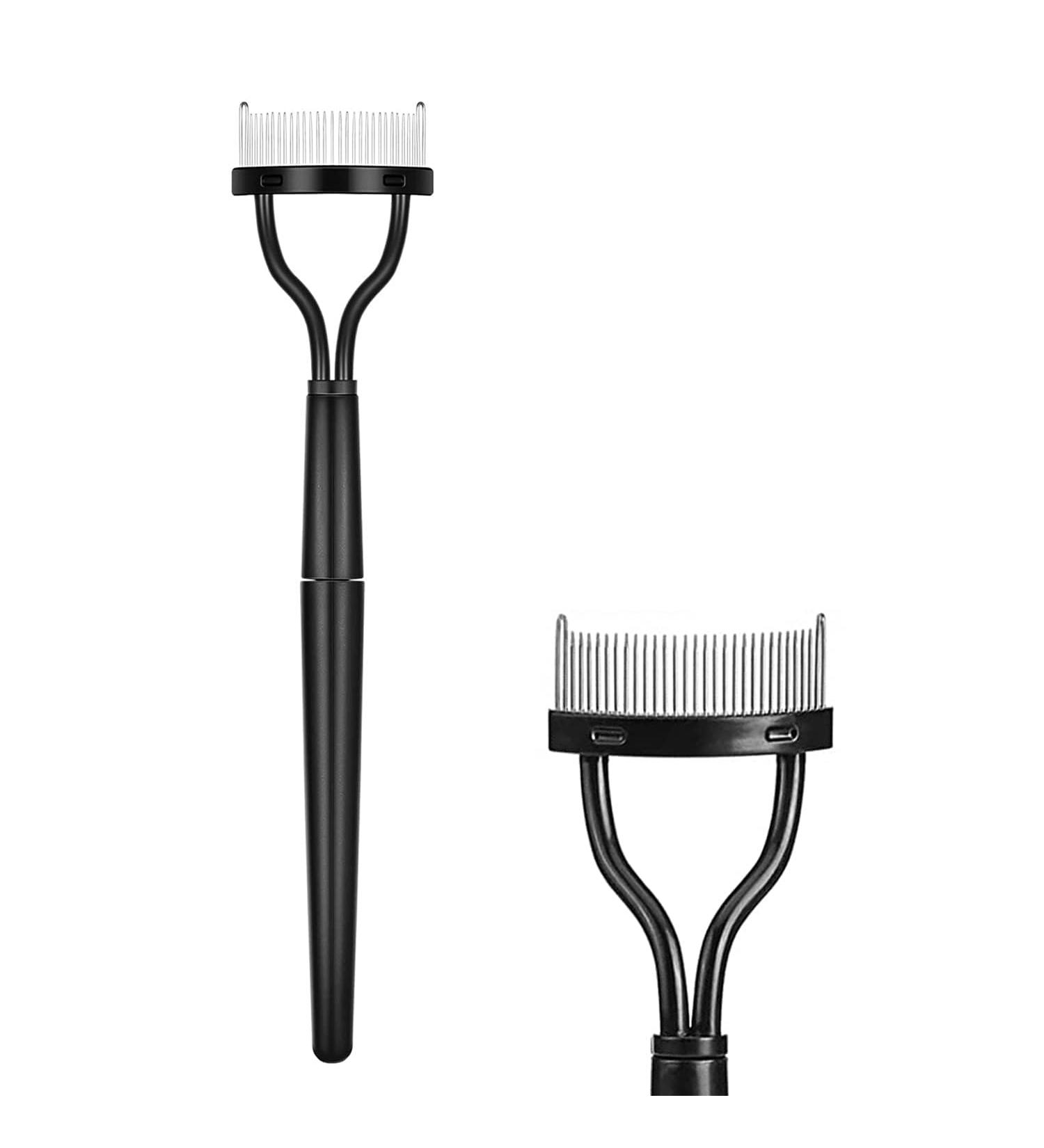 Eyelash Brush Eyelash Comb Eyebrow Brush Eyelash Separator Mascara Applicator Eyelash Definer with Comb Cover Designed Cosmetic Brushes Tool/51 Black - Buy Online on SooperMarket.com